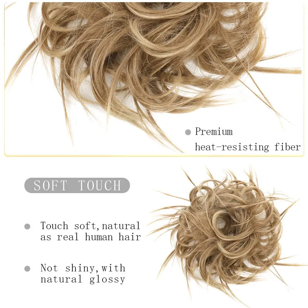 HMD Tousled Updo Messy Bun Hair Piece Ponytail Hairpieces for Women | Casual, Heat-Resistant Synthetic Hair 45g - view 6