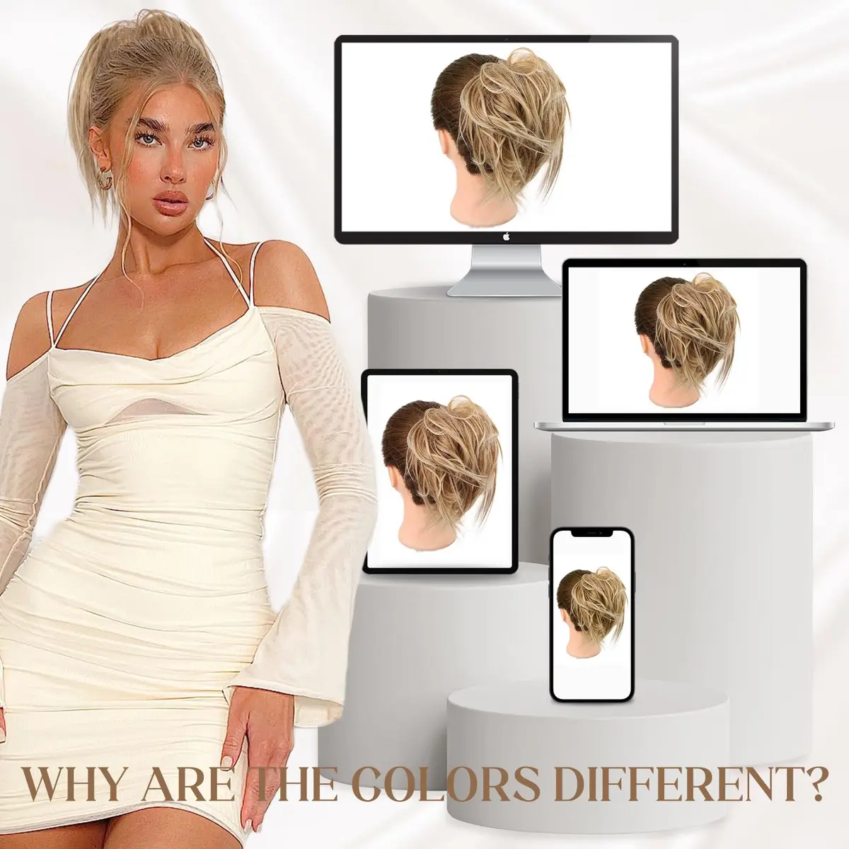 HMD Tousled Updo Messy Bun Hair Piece Ponytail Hairpieces for Women | Casual, Heat-Resistant Synthetic Hair 45g - view 7