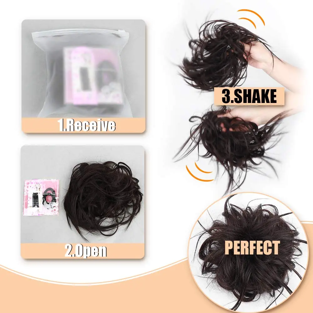 HMD Tousled Updo Messy Bun Hair Piece Ponytail Hairpieces for Women | Casual, Heat-Resistant Synthetic Hair 45g - view 9