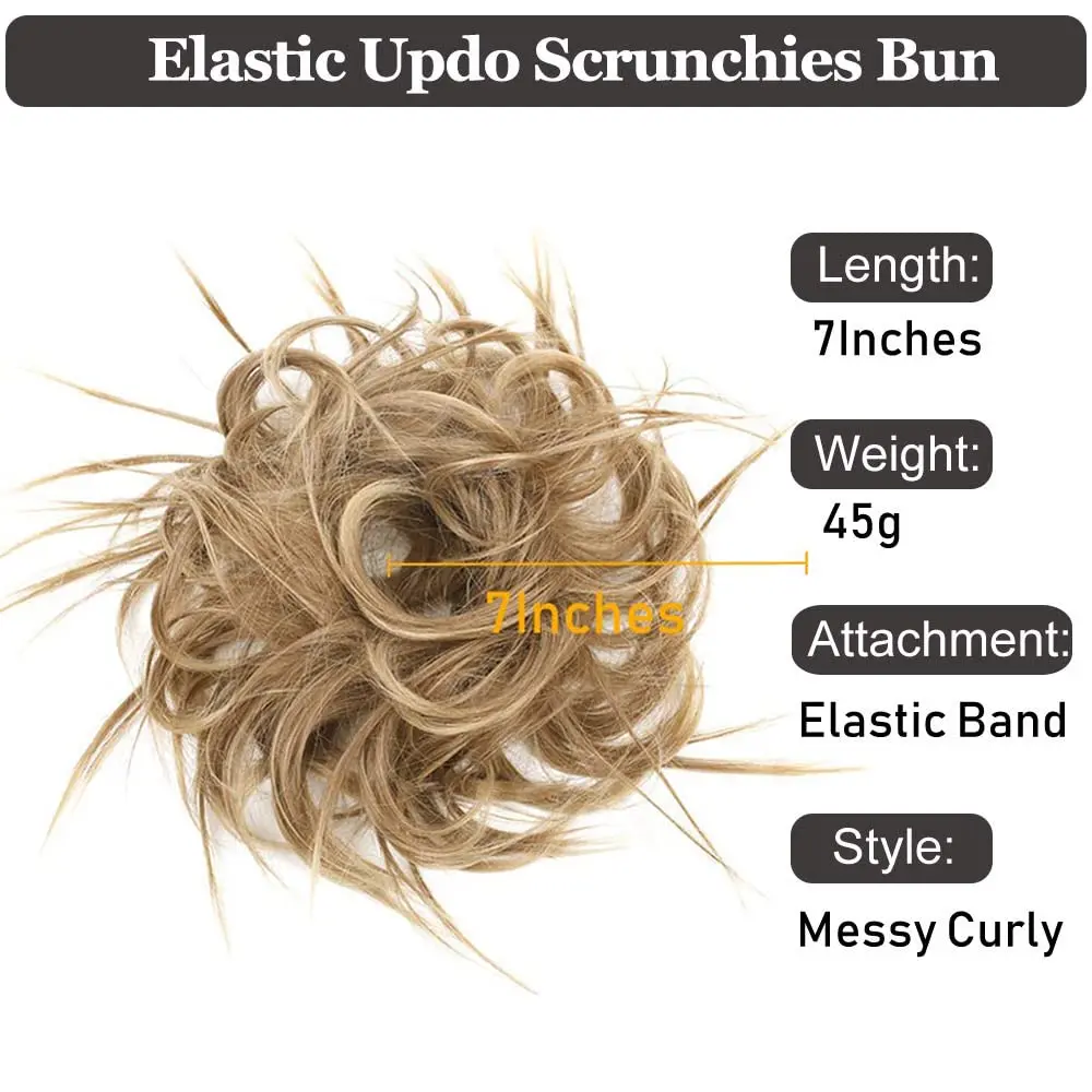 HMD Tousled Updo Messy Bun Hair Piece Ponytail Hairpieces for Women | Casual, Heat-Resistant Synthetic Hair 45g - view 2
