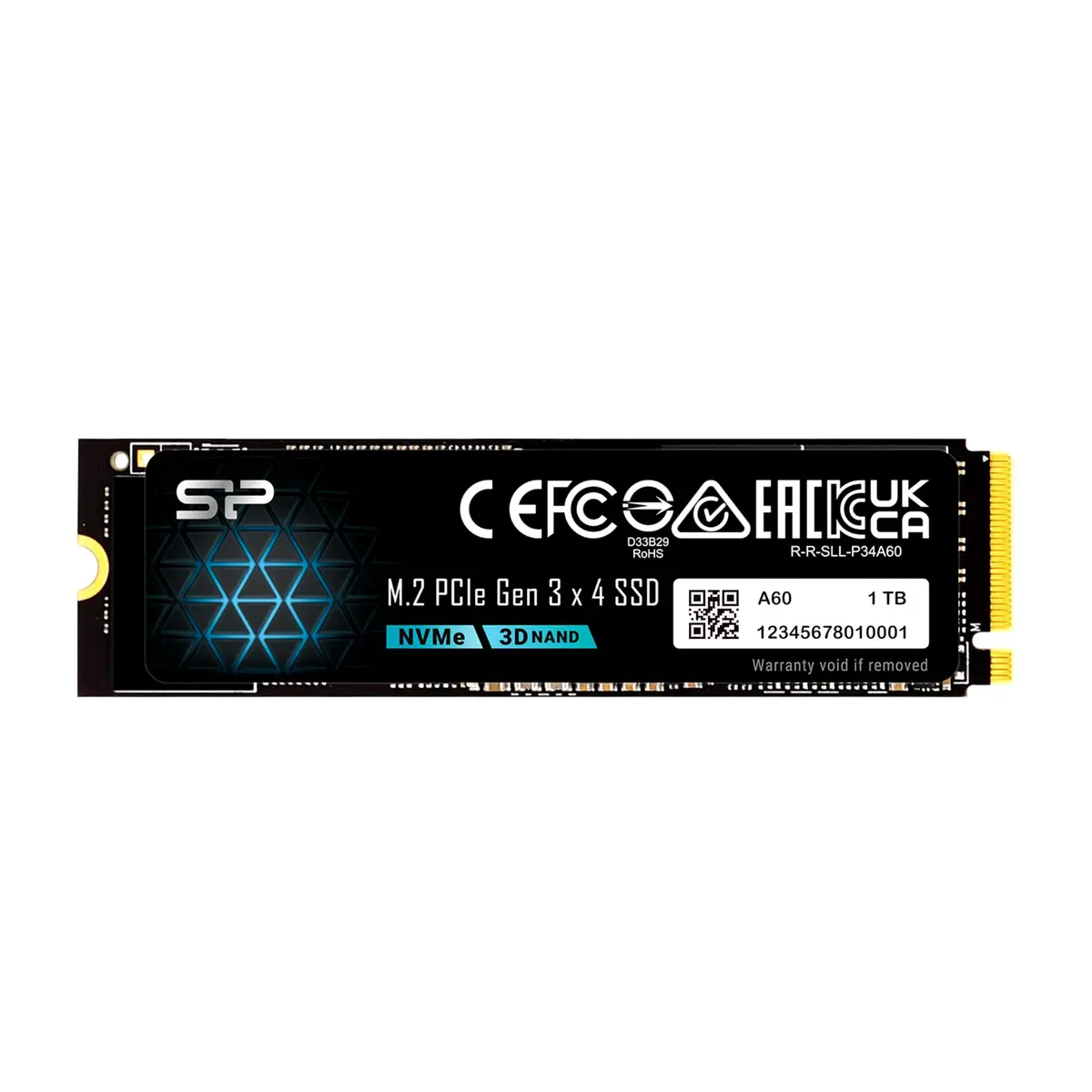 SP Silicon Power 1TB NVMe M.2 PCIe Gen3x4 SSD | PCIe 3.0 x4, 2200MB/s Read, 1600MB/s Write, M.2 2280, TLC NAND, 600 TBW - main product image