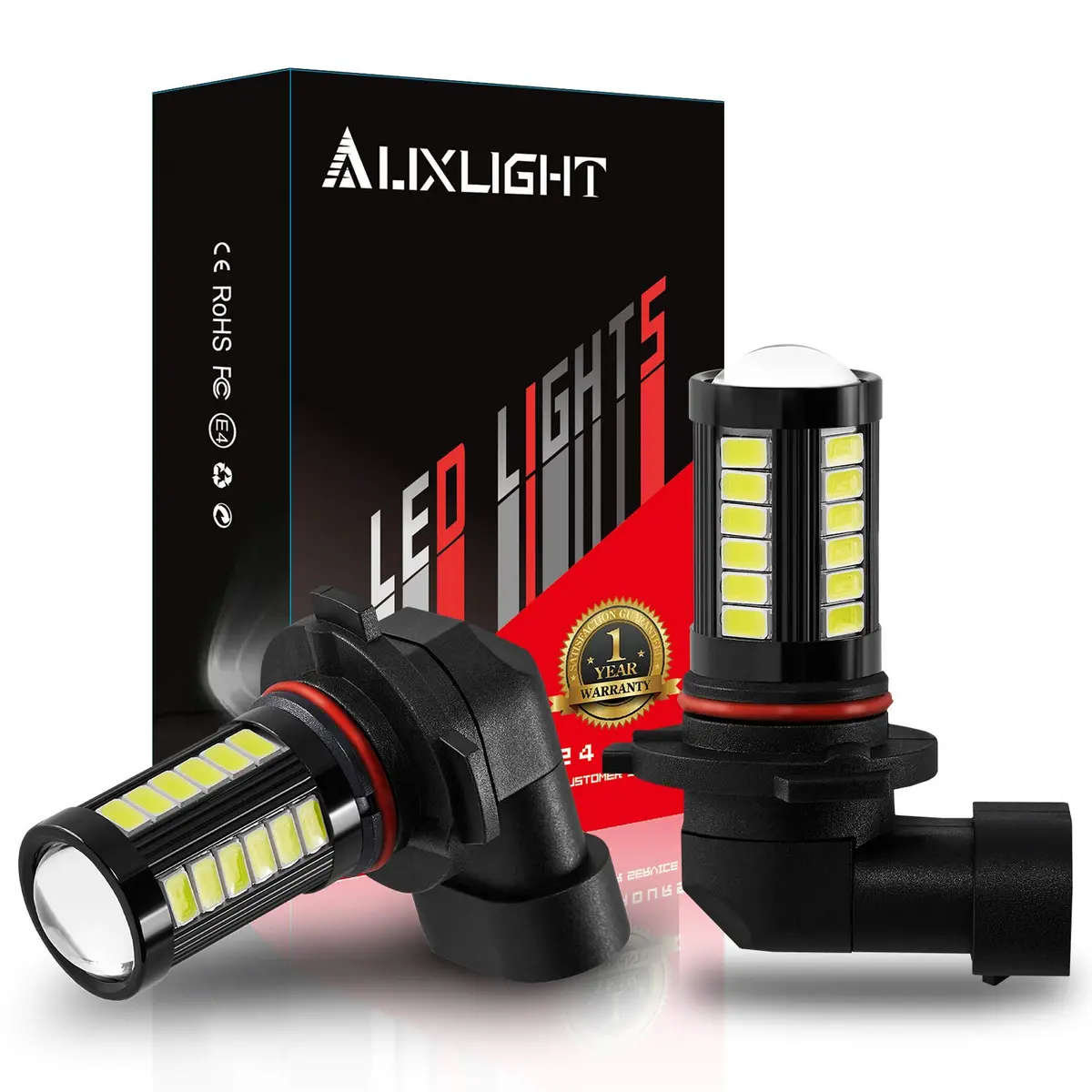 AUXLIGHT 9006 HB4 9006LL 9006XS LED Fog Light Bulbs 6000K Xenon White | Super Bright 2800 Lumens, 33-SMD Chips, Waterproof IP67 - main product image