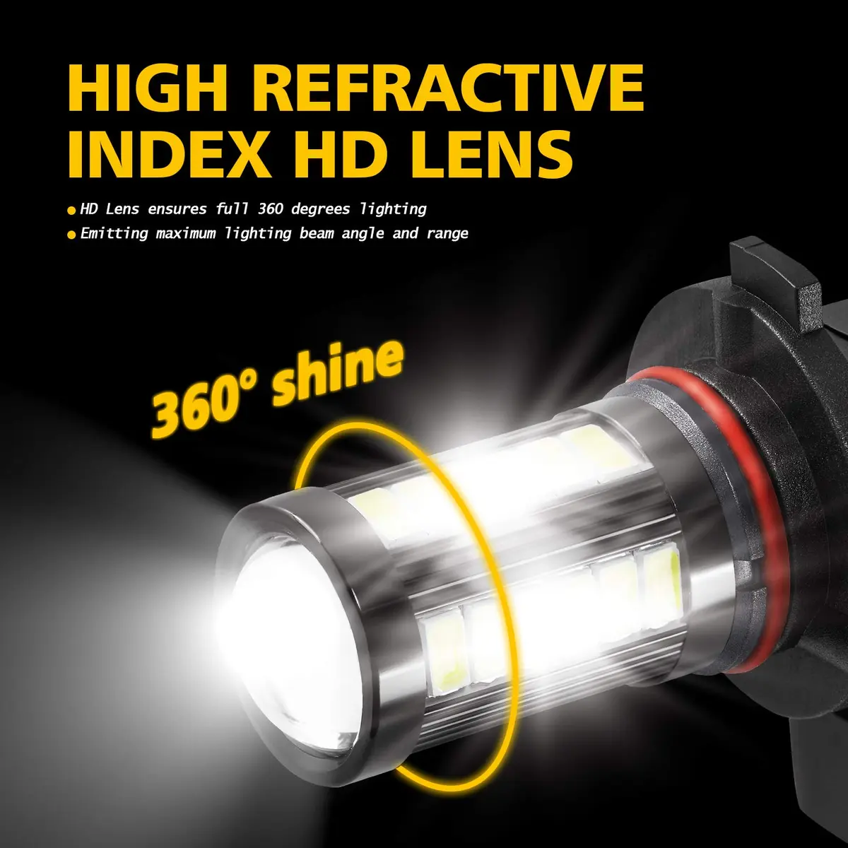 AUXLIGHT 9006 HB4 9006LL 9006XS LED Fog Light Bulbs 6000K Xenon White | Super Bright 2800 Lumens, 33-SMD Chips, Waterproof IP67 - view 5
