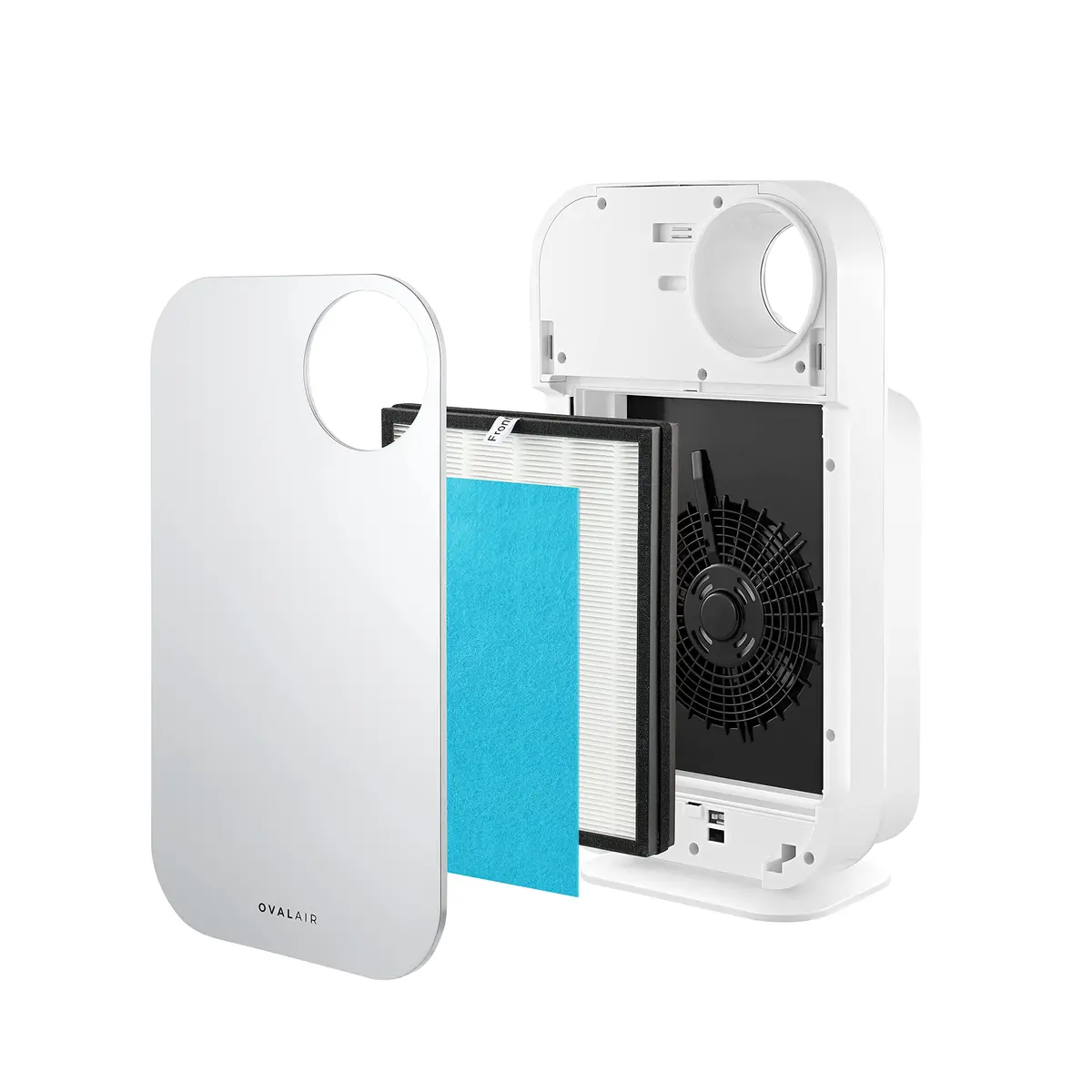 OVAL AIR AIR1000B-COVER Custom Air Purifier Face Cover 24.4" x 13.7" x 1.38" | Modern Satin Silver - view 6