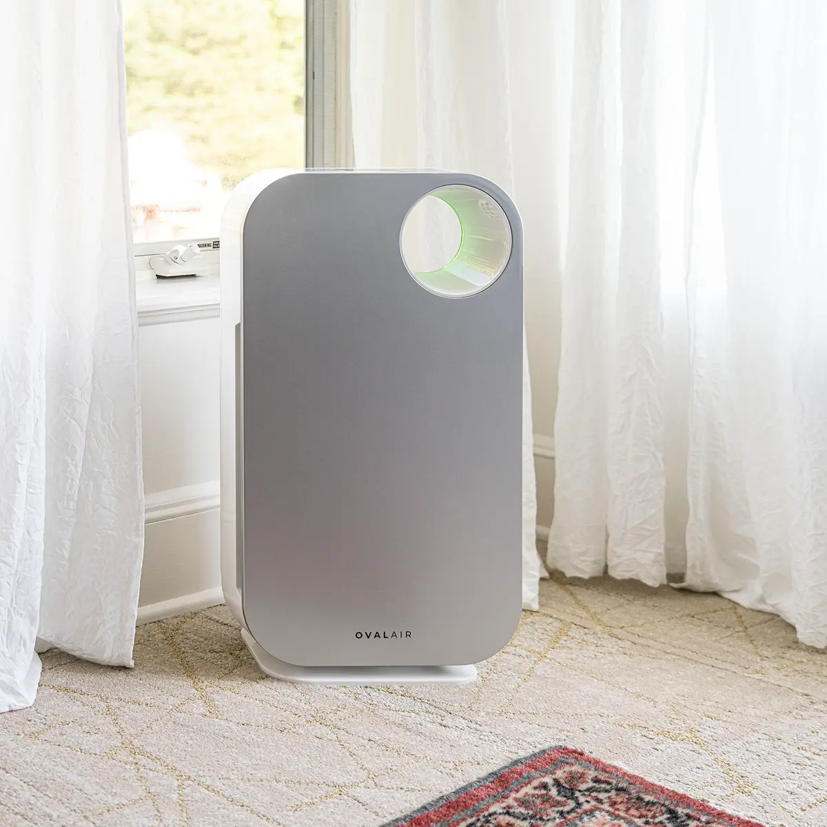 OVAL AIR AIR1000B-COVER Custom Air Purifier Face Cover 24.4" x 13.7" x 1.38" | Modern Satin Silver - view 3