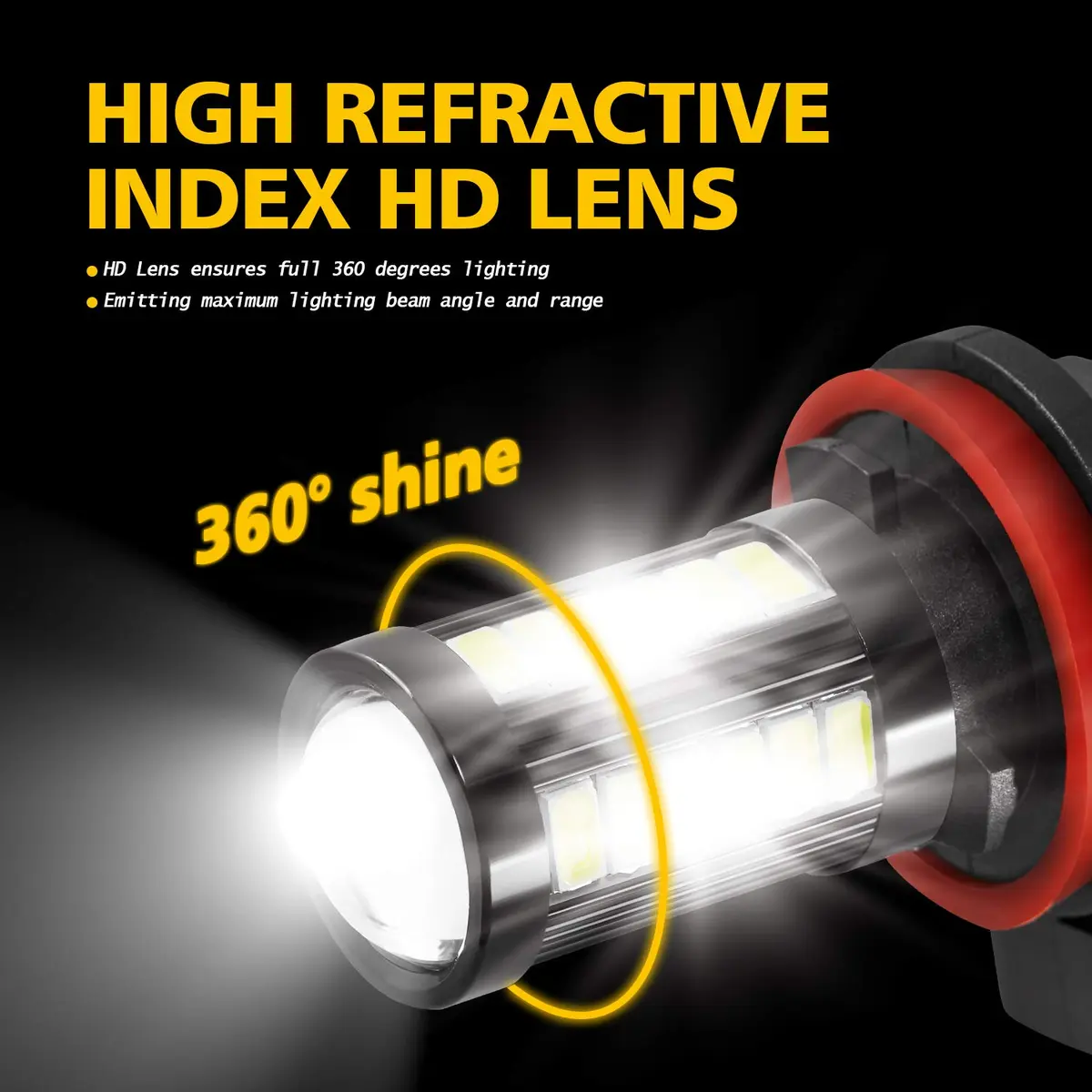 AUXLIGHT H11 H8 H11LL H8LL H16 LED Fog Light Bulbs 6000K Xenon White | Super Bright 2800 Lumens, 33-SMD Chips, 9-30V - view 5