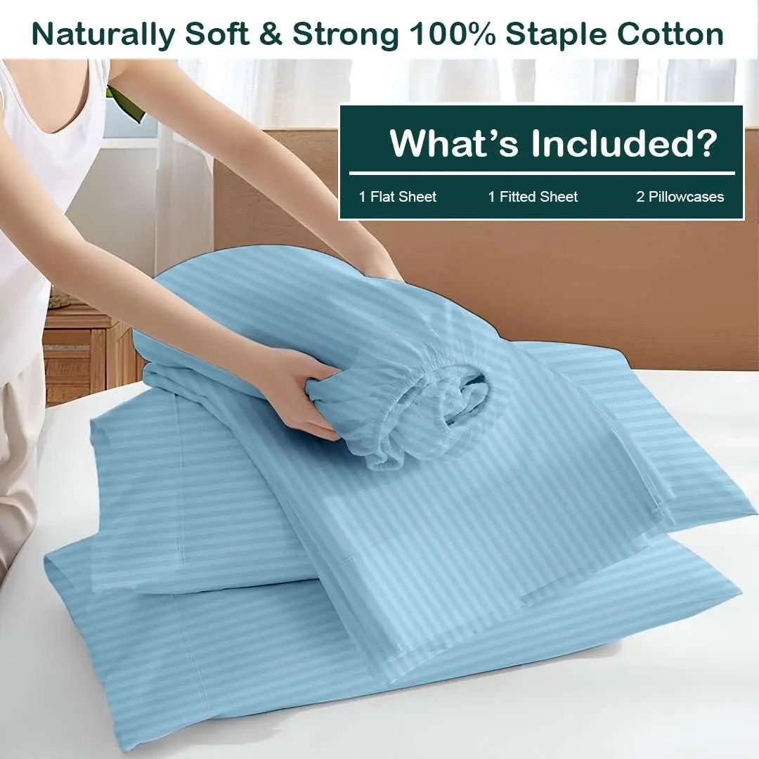 NON Sticky cotton Egyptian Cotton King Sheet Set | Hotel Quality Breathable Bedding (78"x80") - view 3