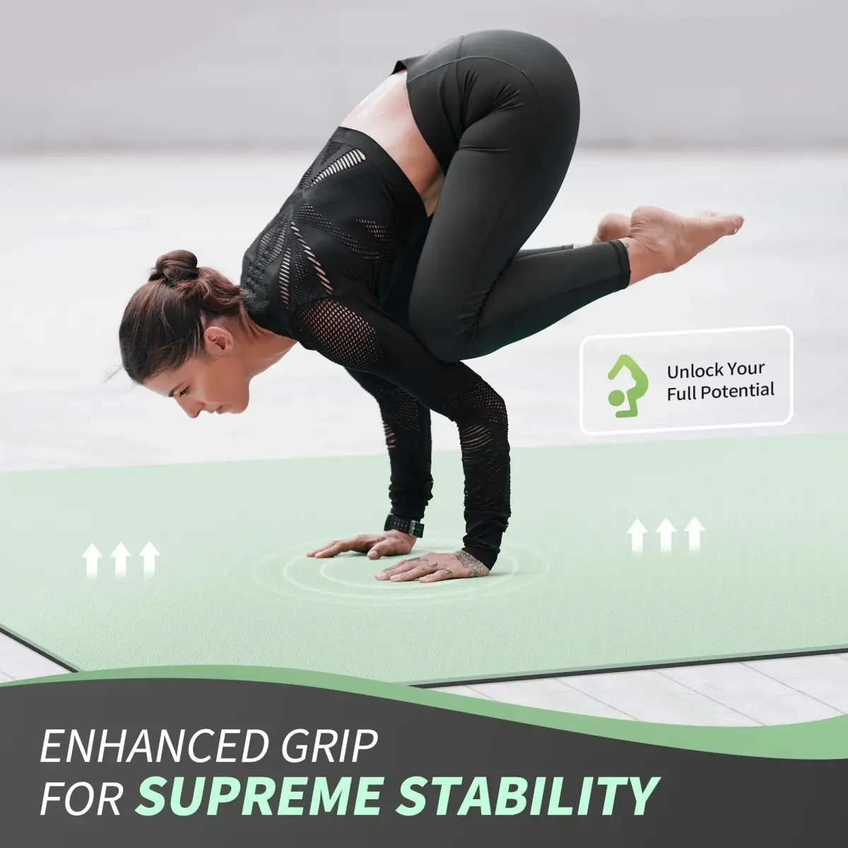 CAMBIVO Extra Wide Yoga Mat 183cm x 122cm (6'x 4') | Non-Slip TPE Cushioning for Joint Relief - view 9