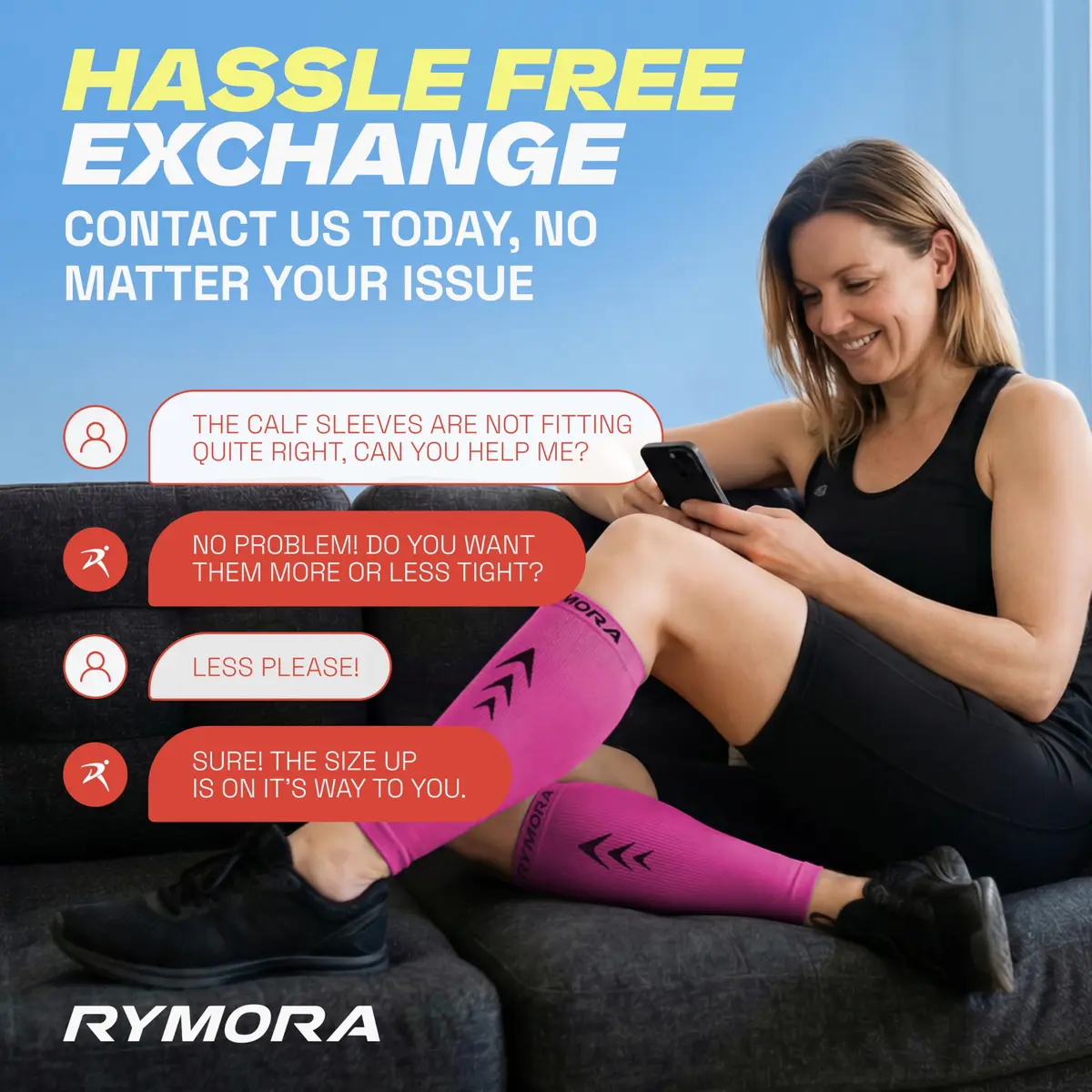Rymora Calf Compression Sleeves for Women & Men (Pair) (Hot Pink) (Large) | Graduated Support for Shin Splints & Recovery - view 9