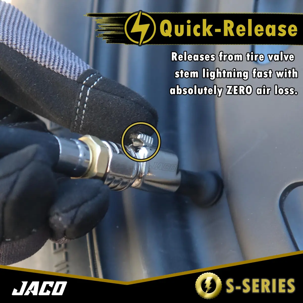 JACO Lightning S-Series Tire Air Chuck 2-Pack | Open Flow 1/4" F-NPT Automatic Lock-On - view 5