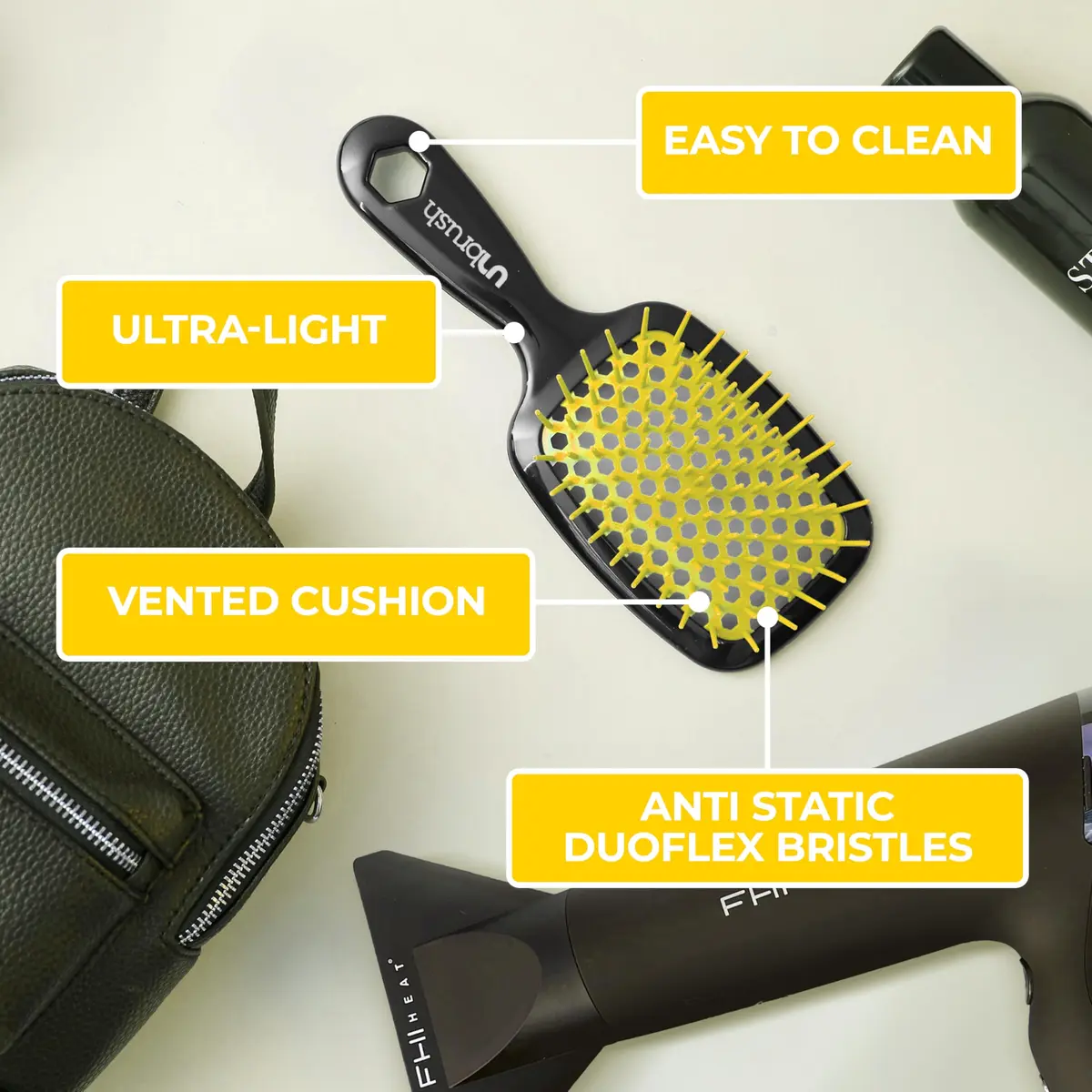 FHI Heat UNbrush Detangling Brush for Wet & Dry Hair | Anti-Static, Vented Cushion, Lightweight, All Hair Types - view 5
