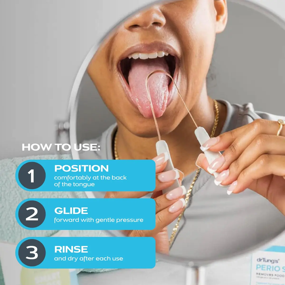 drTung's Copper Tongue Scraper - Adults & Kids, Solid Copper | Gentle & Effective Oral Hygiene (115-120 chars) - view 5