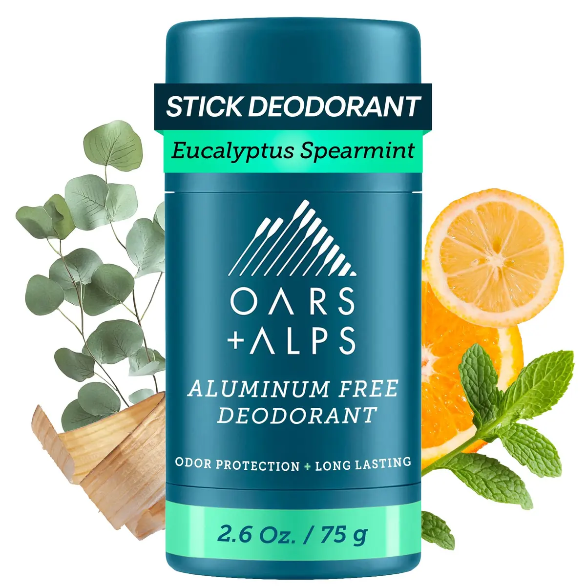 Oars + Alps Aluminum Free Deodorant Stick Eucalyptus Spearmint 73.7g (2.6oz) | Odor Protection & Reduced Friction - main product image