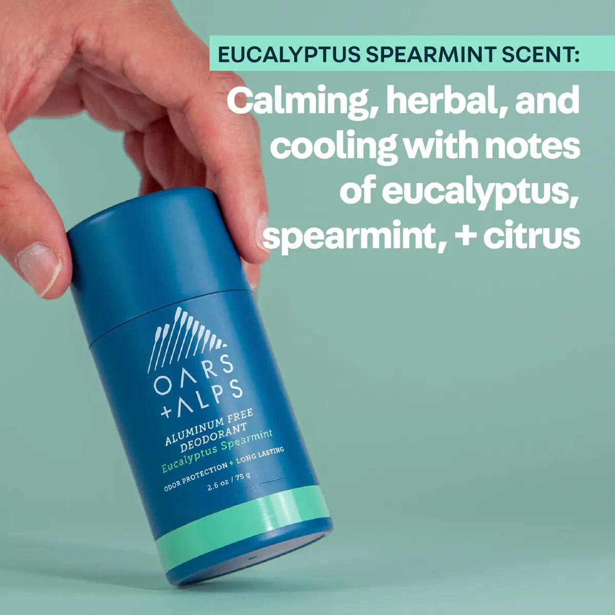Oars + Alps Aluminum Free Deodorant Stick Eucalyptus Spearmint 73.7g (2.6oz) | Odor Protection & Reduced Friction - view 5