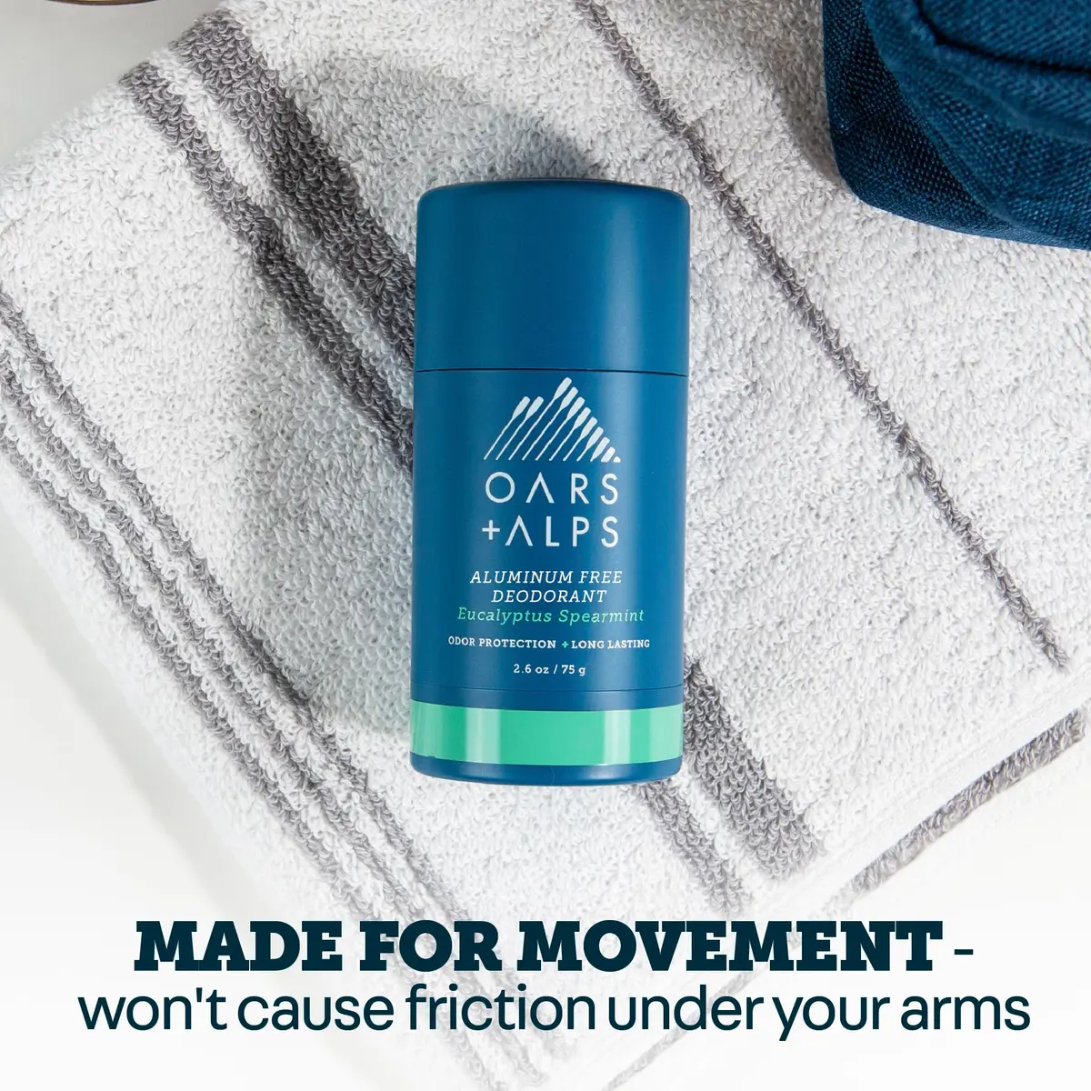 Oars + Alps Aluminum Free Deodorant Stick Eucalyptus Spearmint 73.7g (2.6oz) | Odor Protection & Reduced Friction - view 3