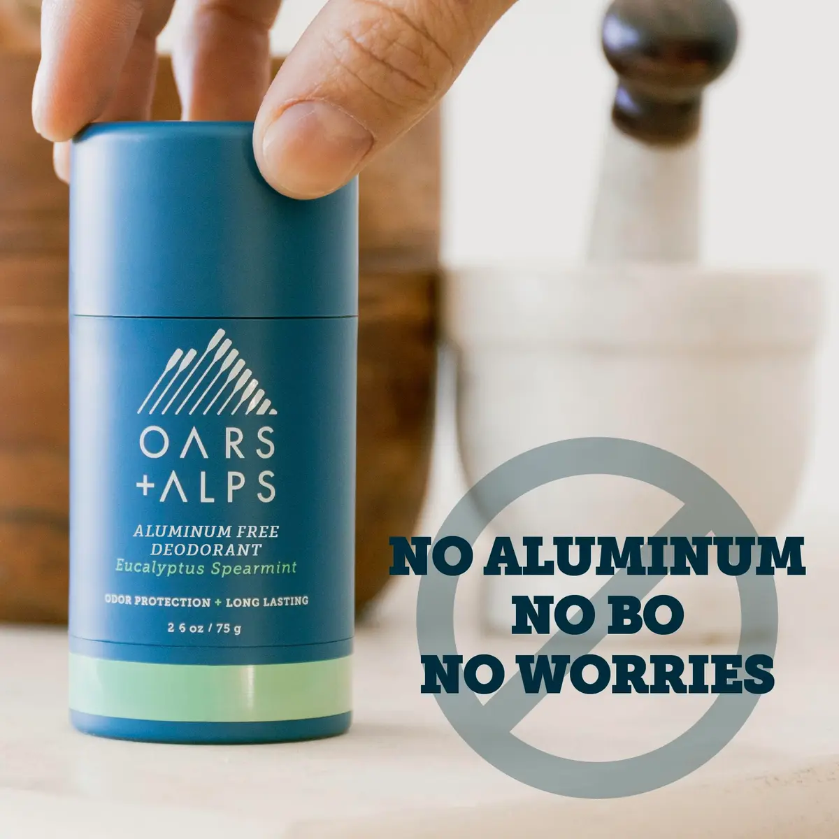 Oars + Alps Aluminum Free Deodorant Stick Eucalyptus Spearmint 73.7g (2.6oz) | Odor Protection & Reduced Friction - view 4