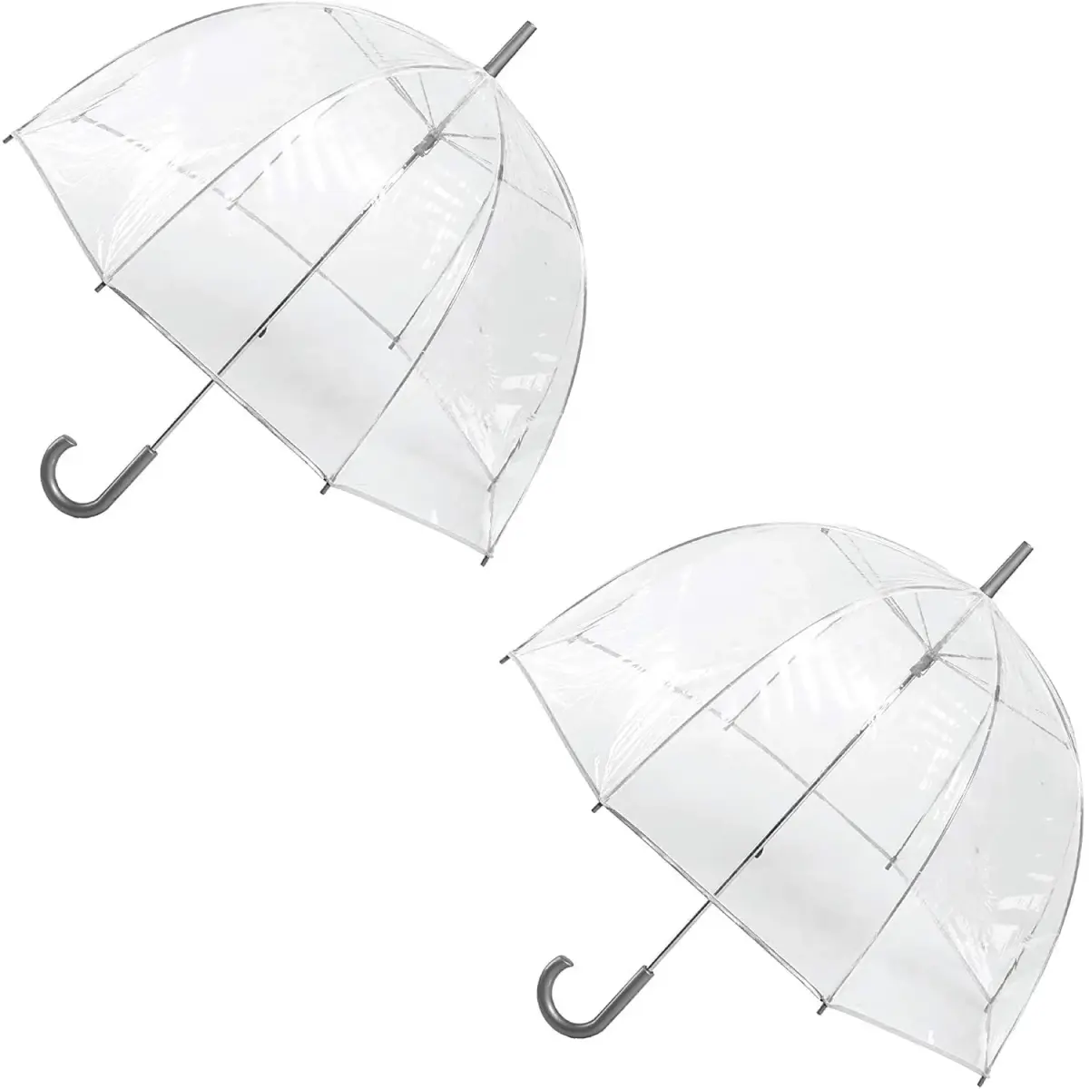 Totes Clear Canopy Bubble Umbrella with J Hook Handle & Auto Open, 130 cm (51") Arc | Enhanced Visibility for Rainy Days - main product image