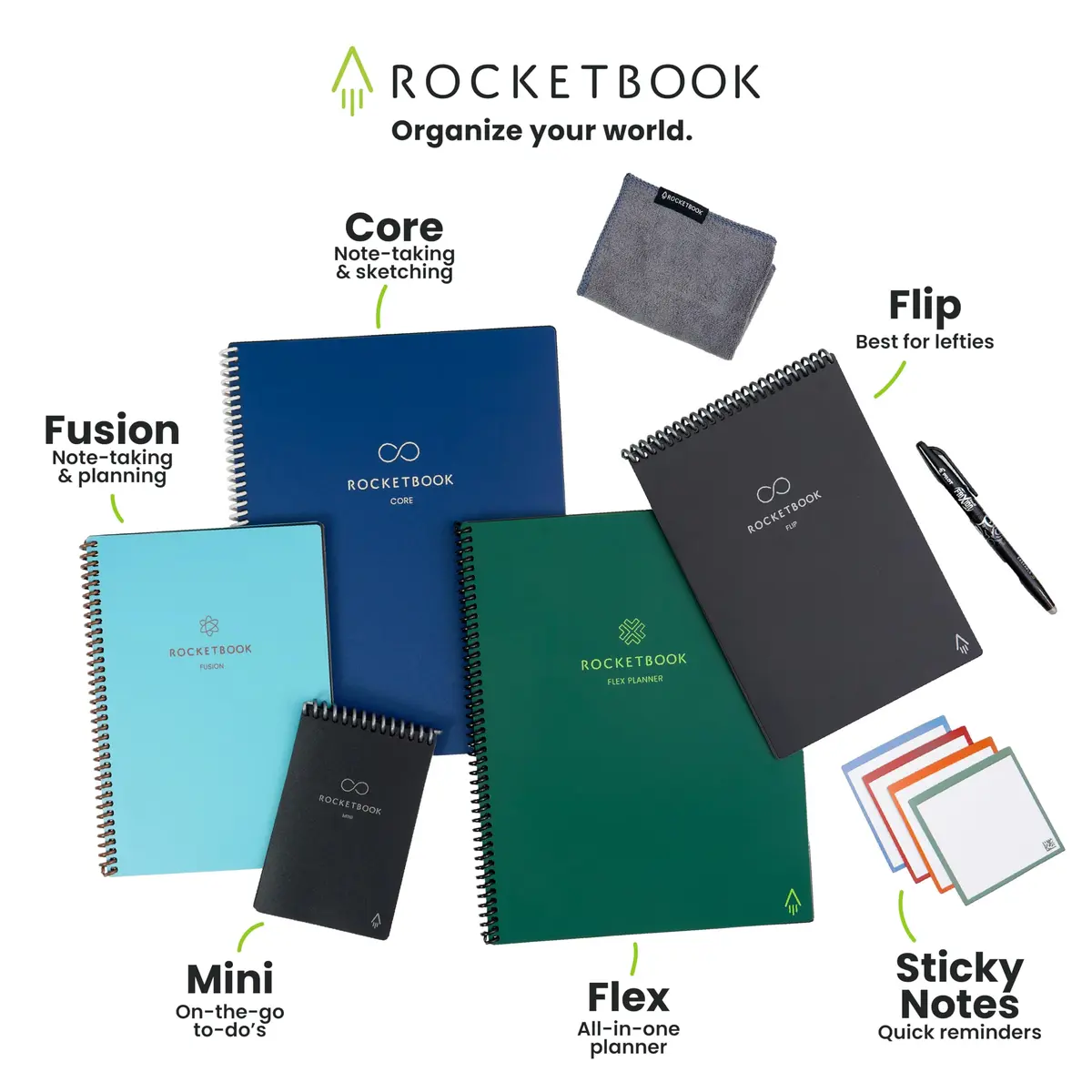Rocketbook Fusion Hybrid Reusable Planner Notebook, Executive 6x8.8, Grey | 7 Page Types for Productivity & Organization - view 9