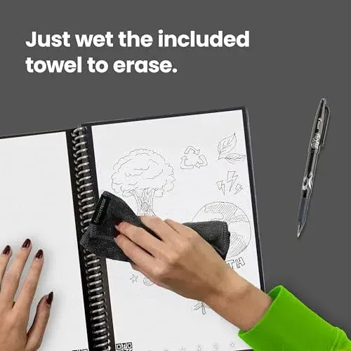Rocketbook Core Reusable Spiral Notebook, Executive Size 6x8.8, Gray - Dotted Pages - view 3