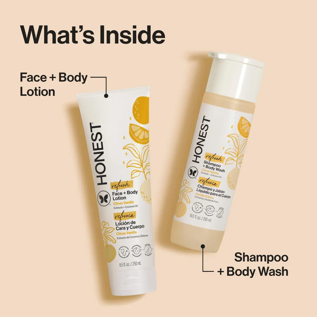 The Honest Company Shampoo Body Wash & Lotion, Citrus Vanilla Refresh | Gentle, Tear-Free, Hypoallergenic - view 4