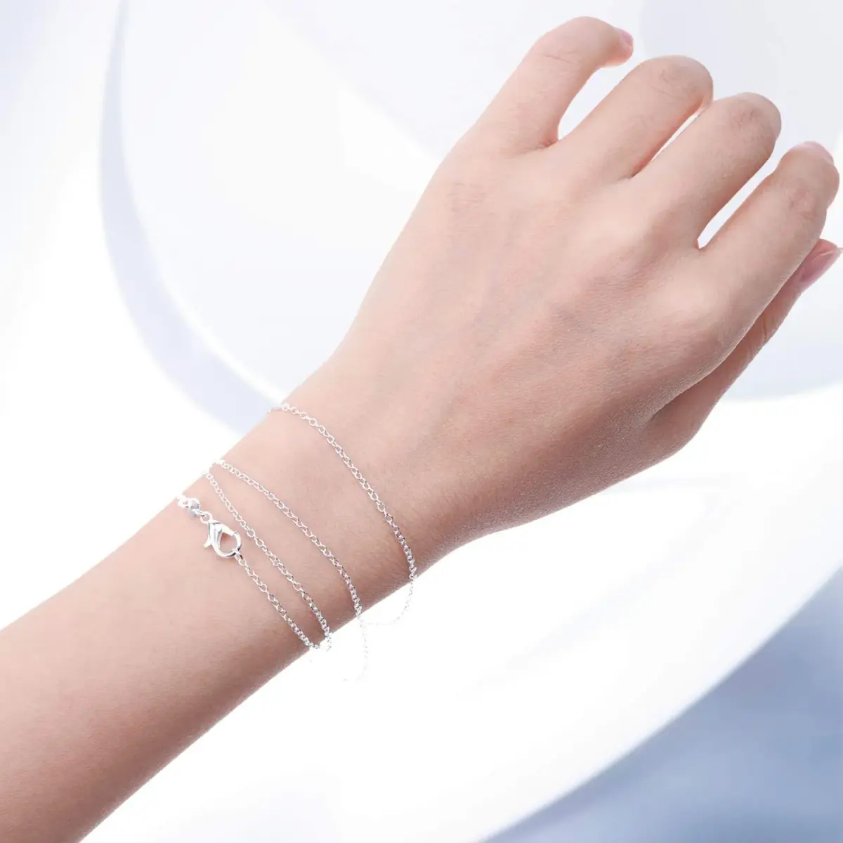 selizo Silver Plated Cable Necklace Chains 24 Inches (61 cm) | 30 Pack Bulk for Jewelry Making - view 5
