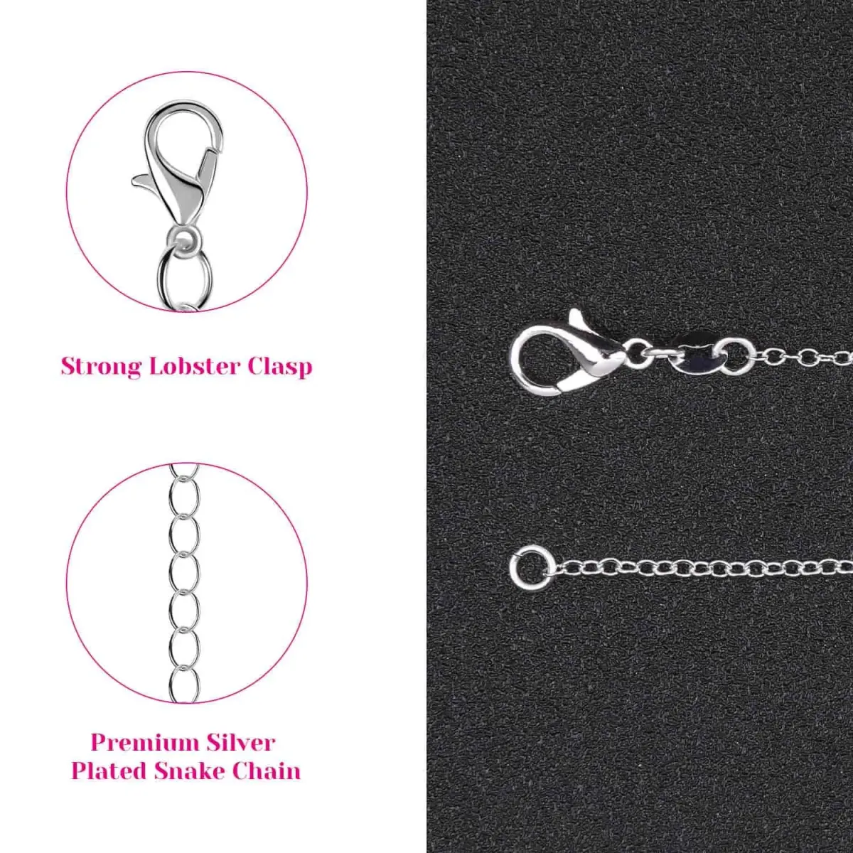selizo Silver Plated Cable Necklace Chains 24 Inches (61 cm) | 30 Pack Bulk for Jewelry Making - view 3