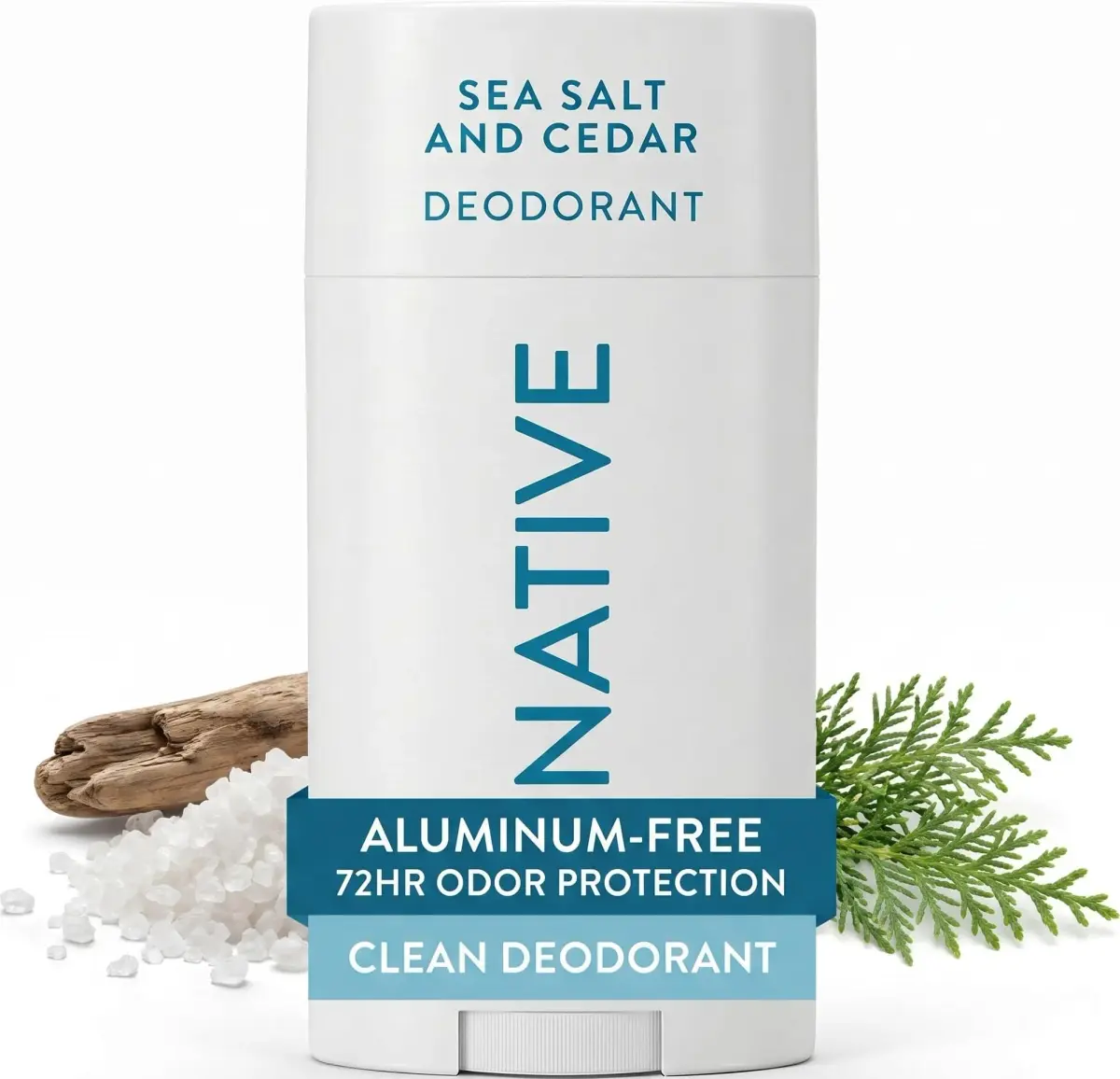 Native Sea Salt & Cedar Deodorant Stick 75g (2.65oz) | 72-Hour Odor Control - main product image