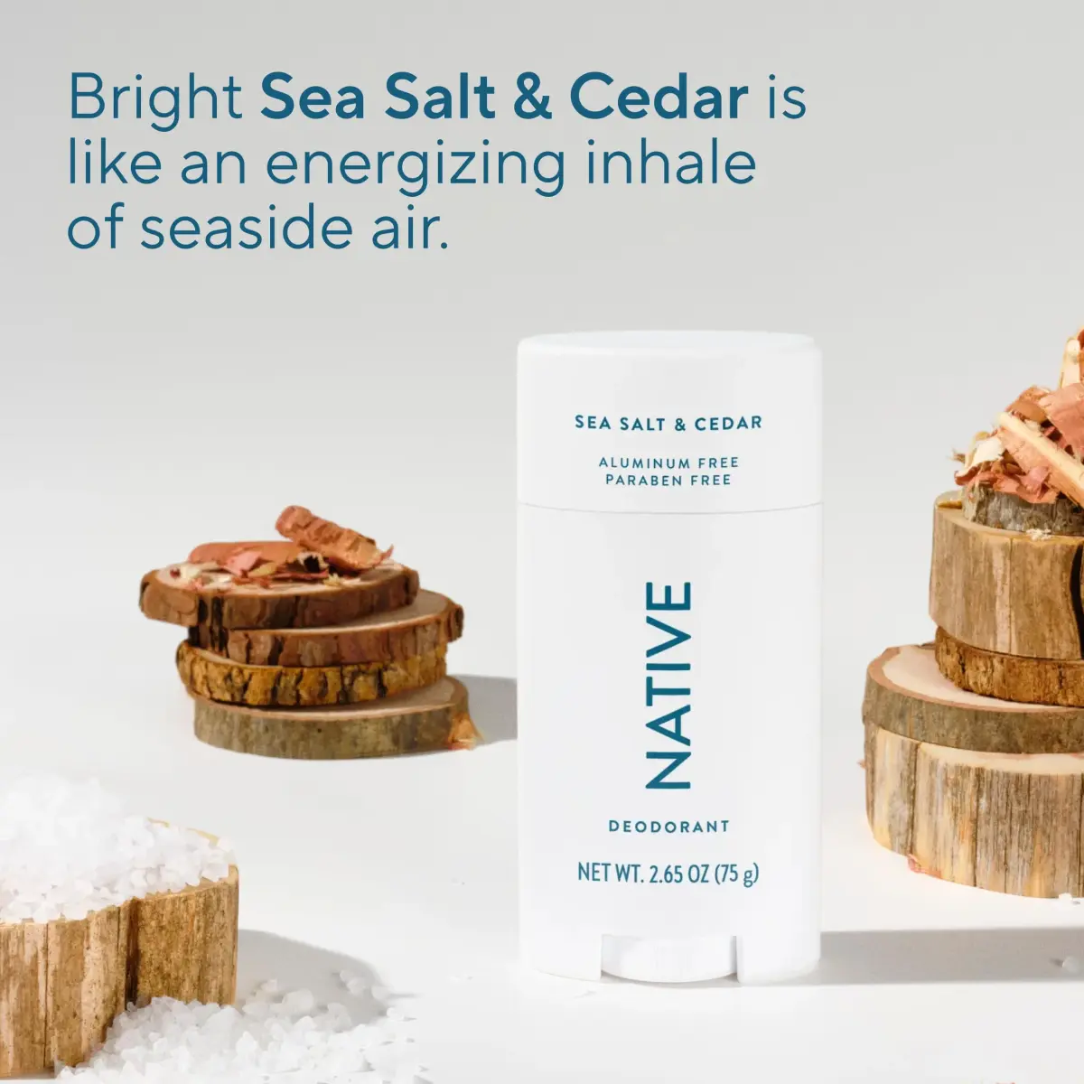 Native Sea Salt & Cedar Deodorant Stick 75g (2.65oz) | 72-Hour Odor Control - view 4