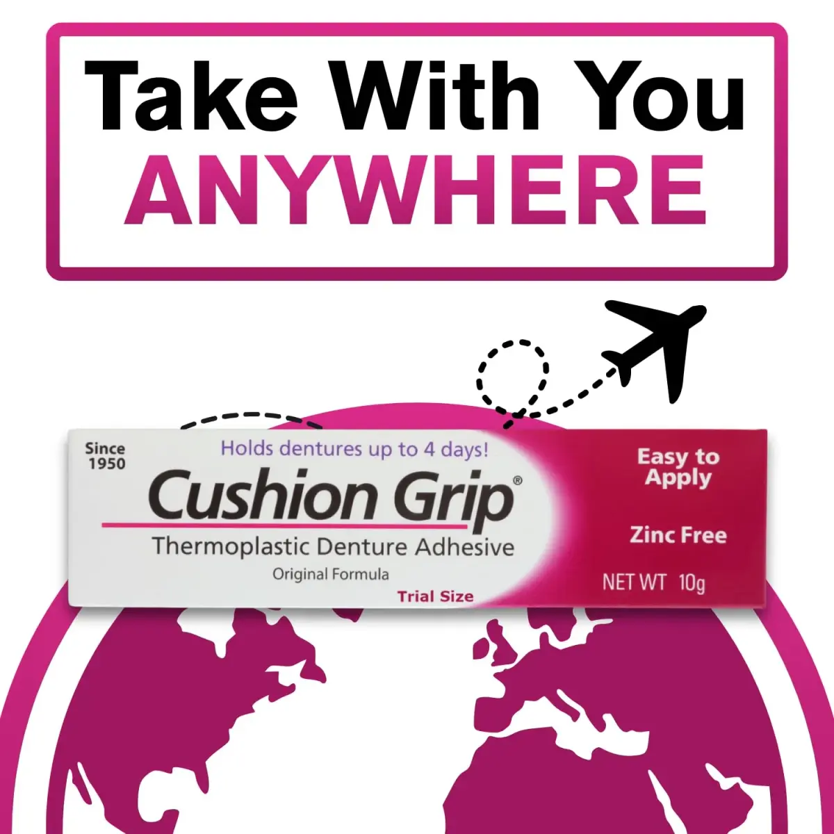 Cushion Grip Thermoplastic Denture Adhesive 10g (0.35 oz) | Holds Dentures Securely for Up to 4 Days - view 3