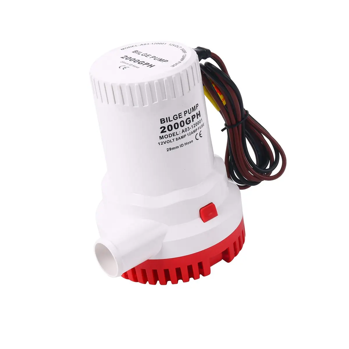 NovelBee 12V Bilge Pump 2000GPH | Marine Electric Boat Pump with Stainless Steel Shaft - view 6
