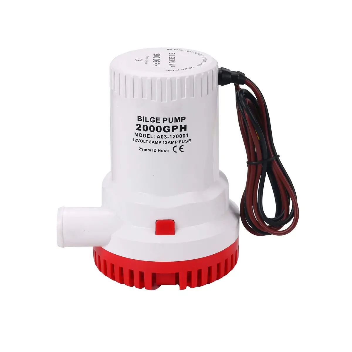 NovelBee 12V Bilge Pump 2000GPH | Marine Electric Boat Pump with Stainless Steel Shaft - view 3