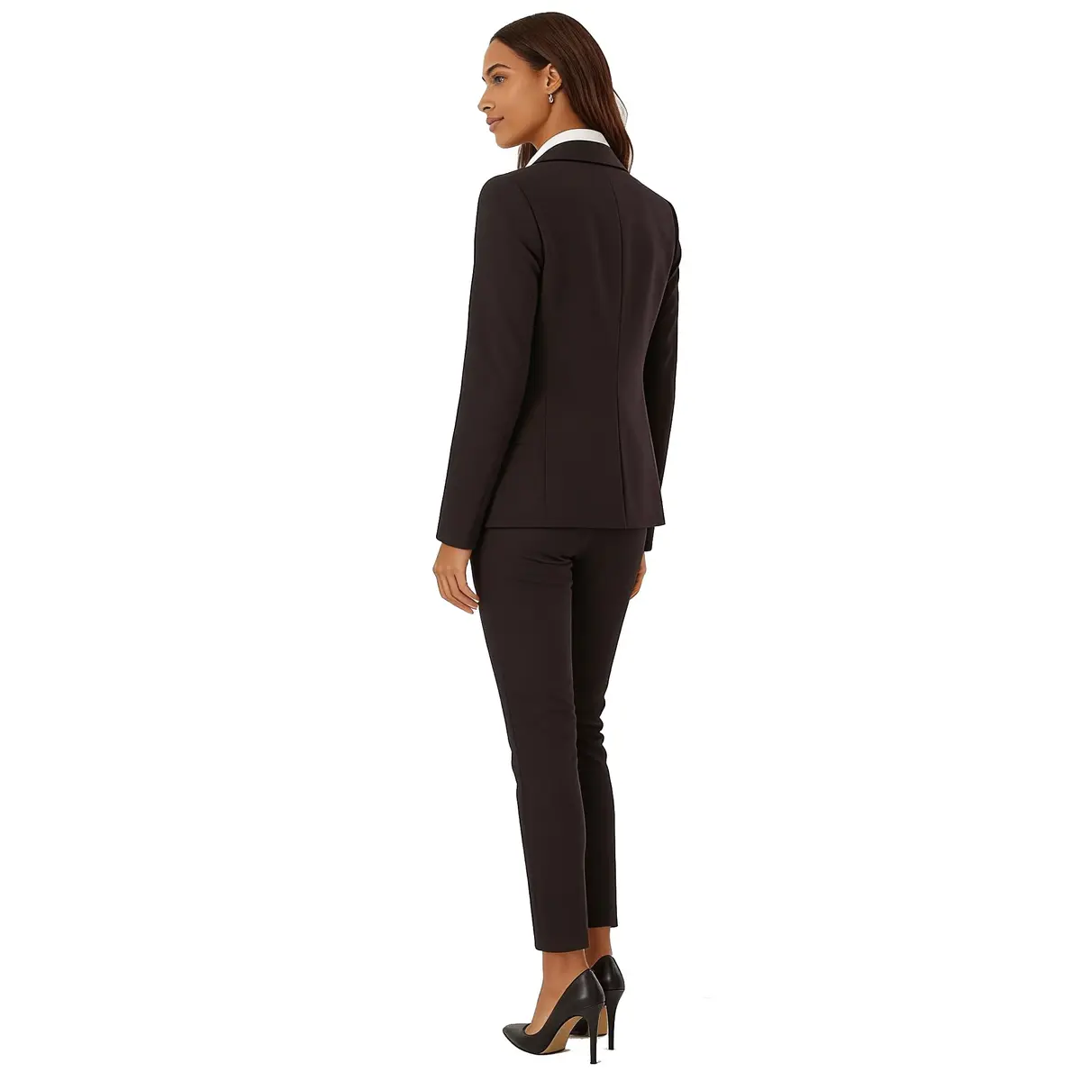 Marycrafts Women's Black Two Piece Pant Suit Set Size 4 | Tailored Fit for Work & Business - view 9