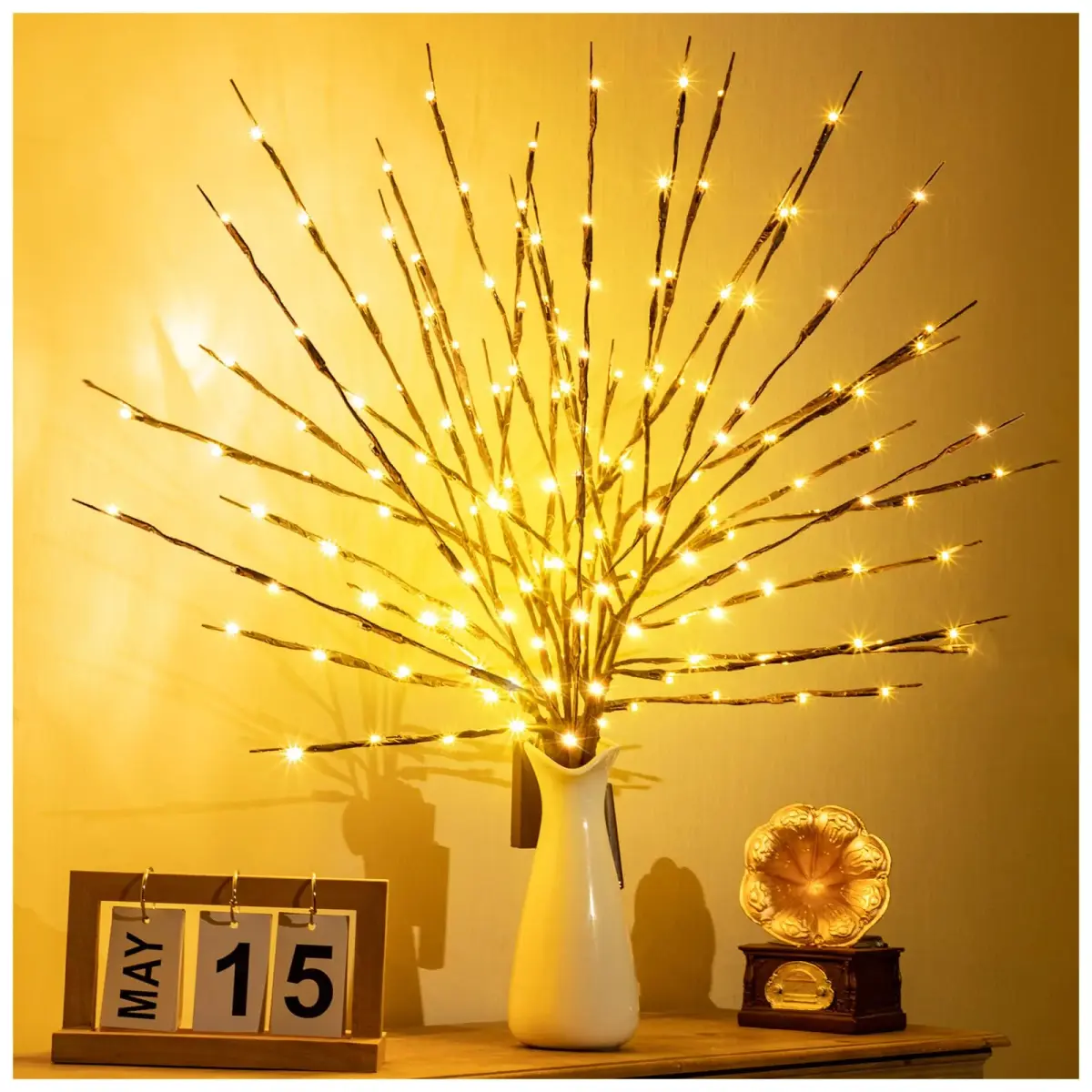 KXCOFTXI 3-Pack 30" Twig Lights USB Plug-in Branches Lights, 60 Warm White LEDs | Bendable Decorative Lights for Vases - view 3