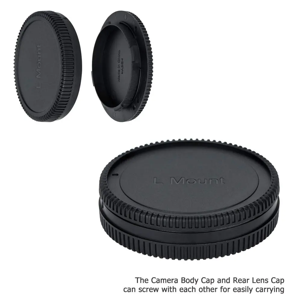 JJC L Mount Body Cap and Rear Lens Cap Kit 2-Pack | Protects Sensor & Lens from Dust, Moisture - view 6