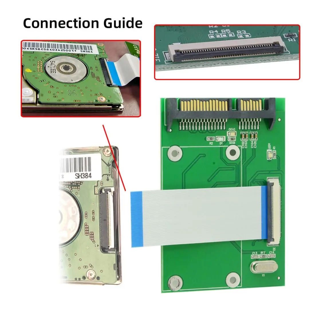 chenyang SATA to 40 Pin ZIF CE 1.8 Inch SSD HDD Adapter Board with LIF Flat Cable | SATA to ZIF/CE Converter - view 3