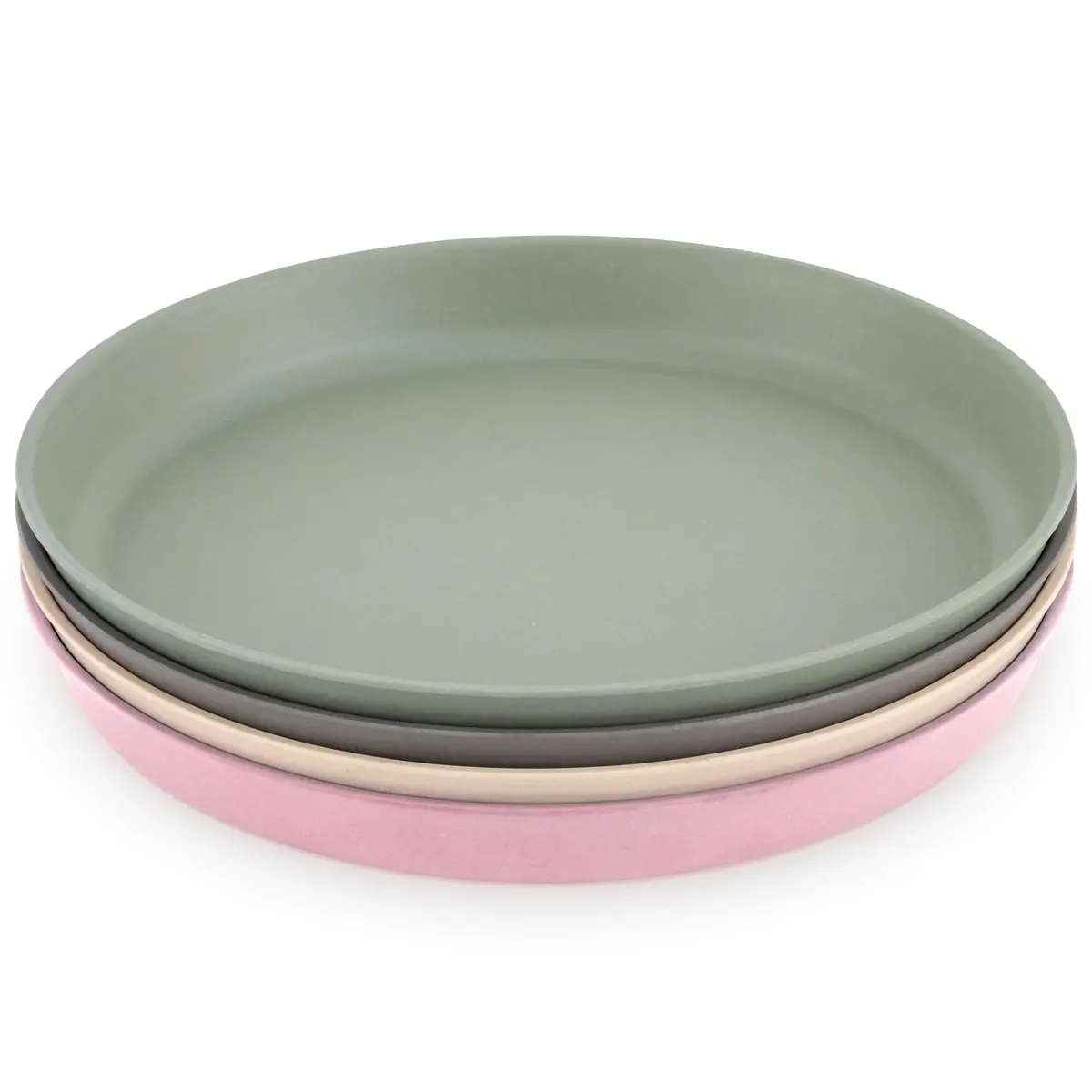 WeeSprout Bamboo Plates Set of 4 Kid-Sized Dinnerware 20cm (7.87in) | BPA-Free & Dishwasher Safe - main product image