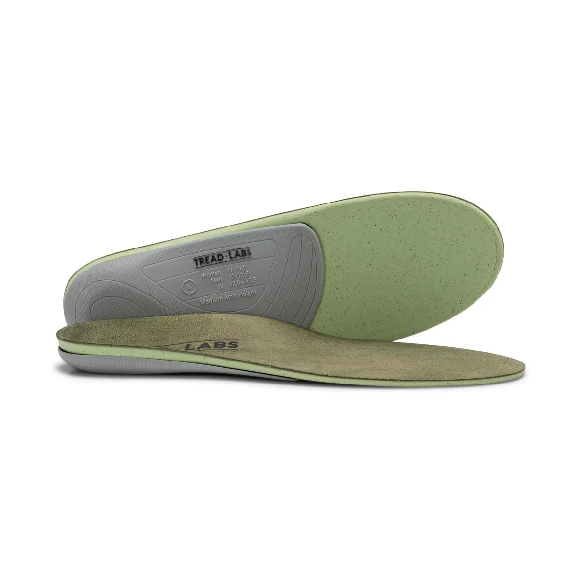 Tread Labs Ramble Insoles for Flat Feet & High Arches | Firm, Medical-Grade Arch Support (Women's 14-14.5 US / Men's 13-13.5 US, Green) - main product image