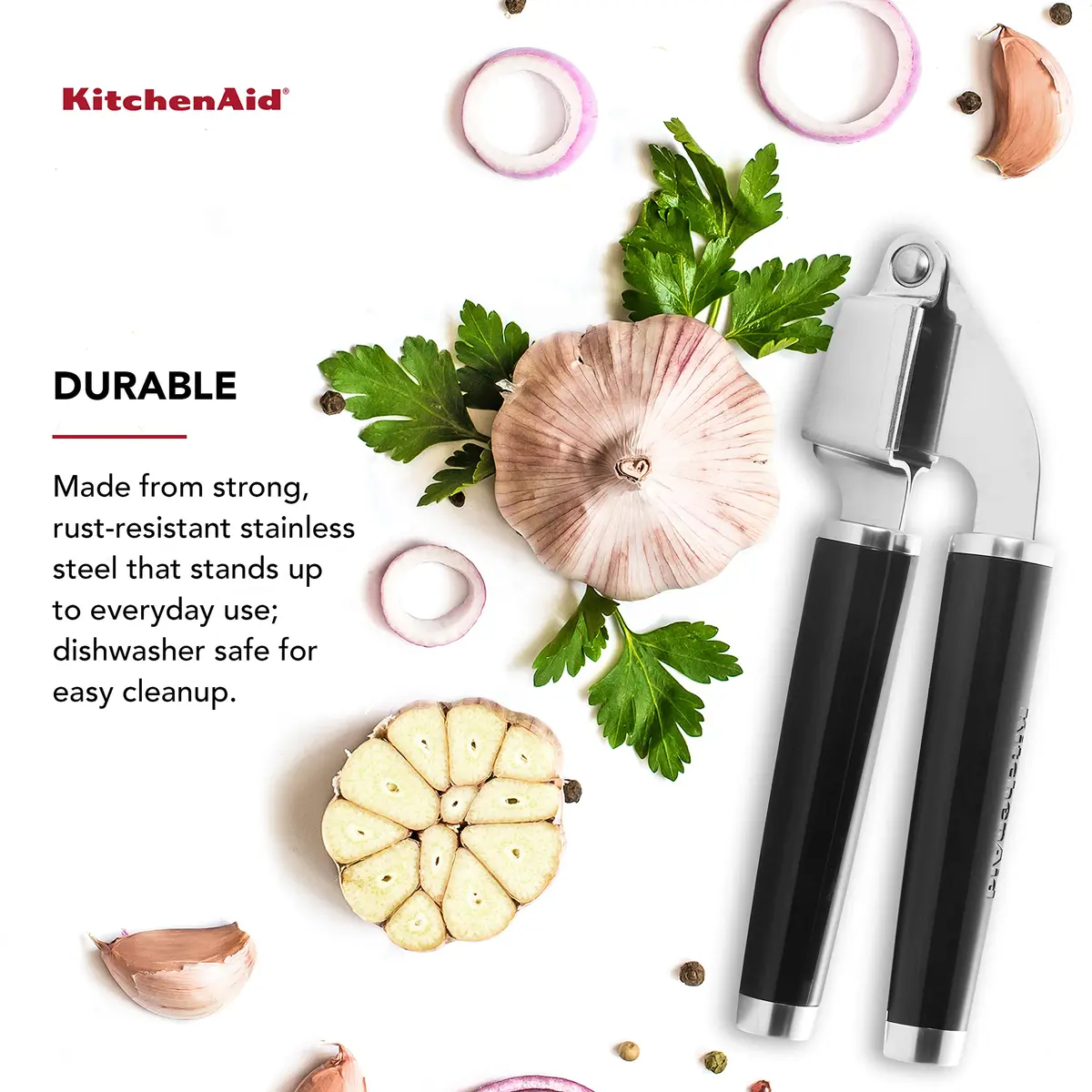 KitchenAid Garlic Press Classic | Rust-Resistant Stainless Steel, Dishwasher Safe, 1 Size - view 5