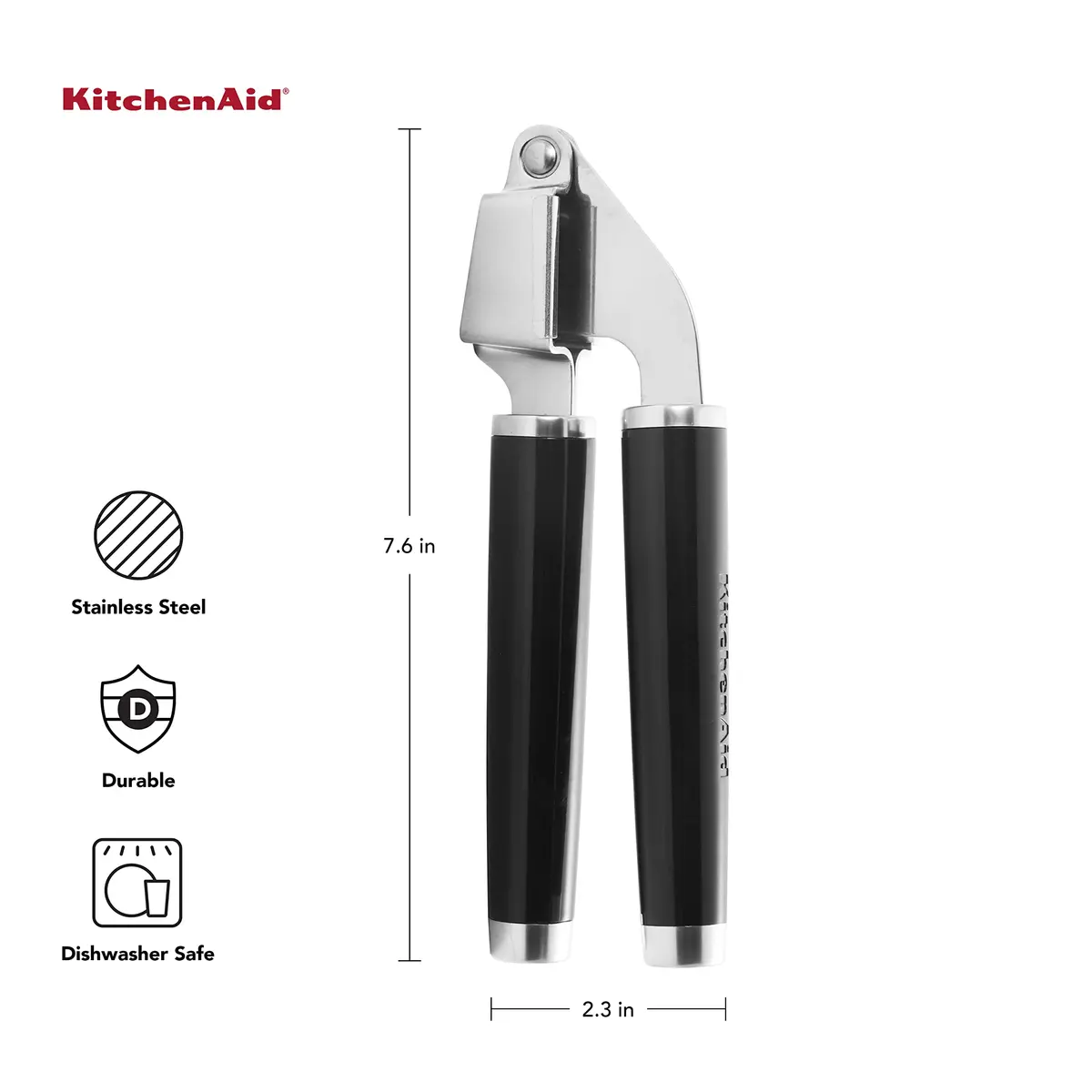 KitchenAid Garlic Press Classic | Rust-Resistant Stainless Steel, Dishwasher Safe, 1 Size - view 2