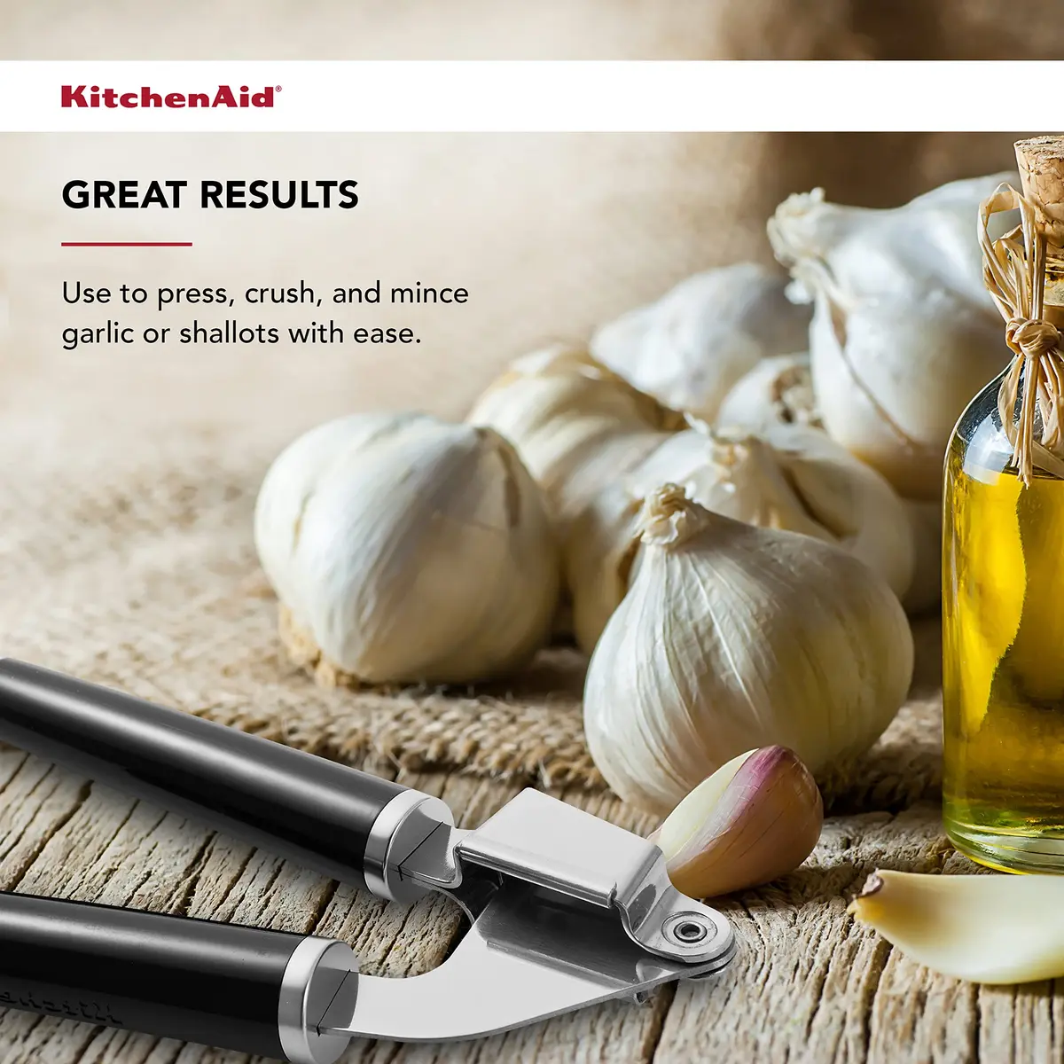KitchenAid Garlic Press Classic | Rust-Resistant Stainless Steel, Dishwasher Safe, 1 Size - view 3