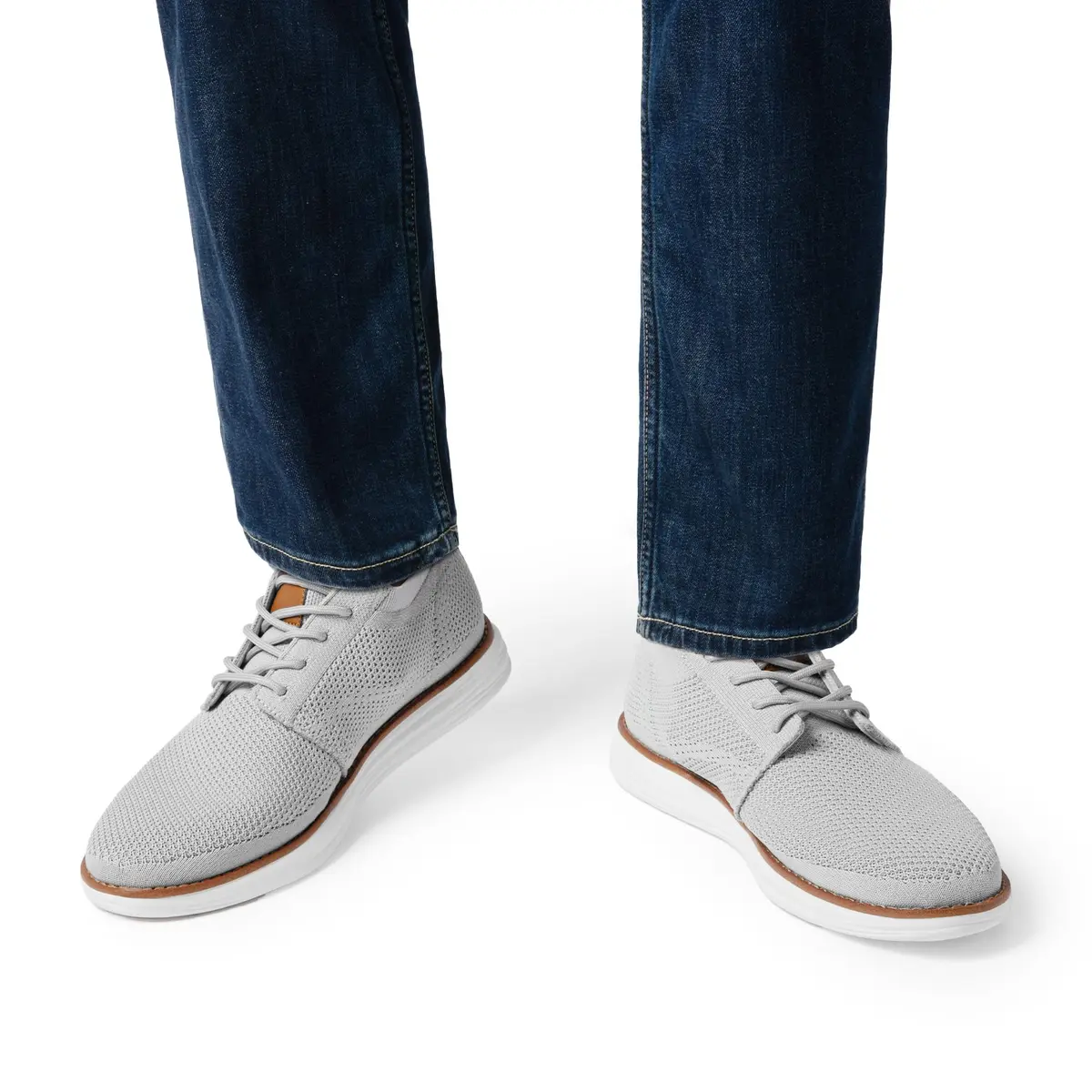 Bruno Marc Men's KnitFlex Breeze Casual Dress Sneakers Grey Size 8 (21cm x 12cm x 31cm) | Breathable Lightweight Mesh Lace-Up Derby Walking Shoes for Work & Weekend - view 7