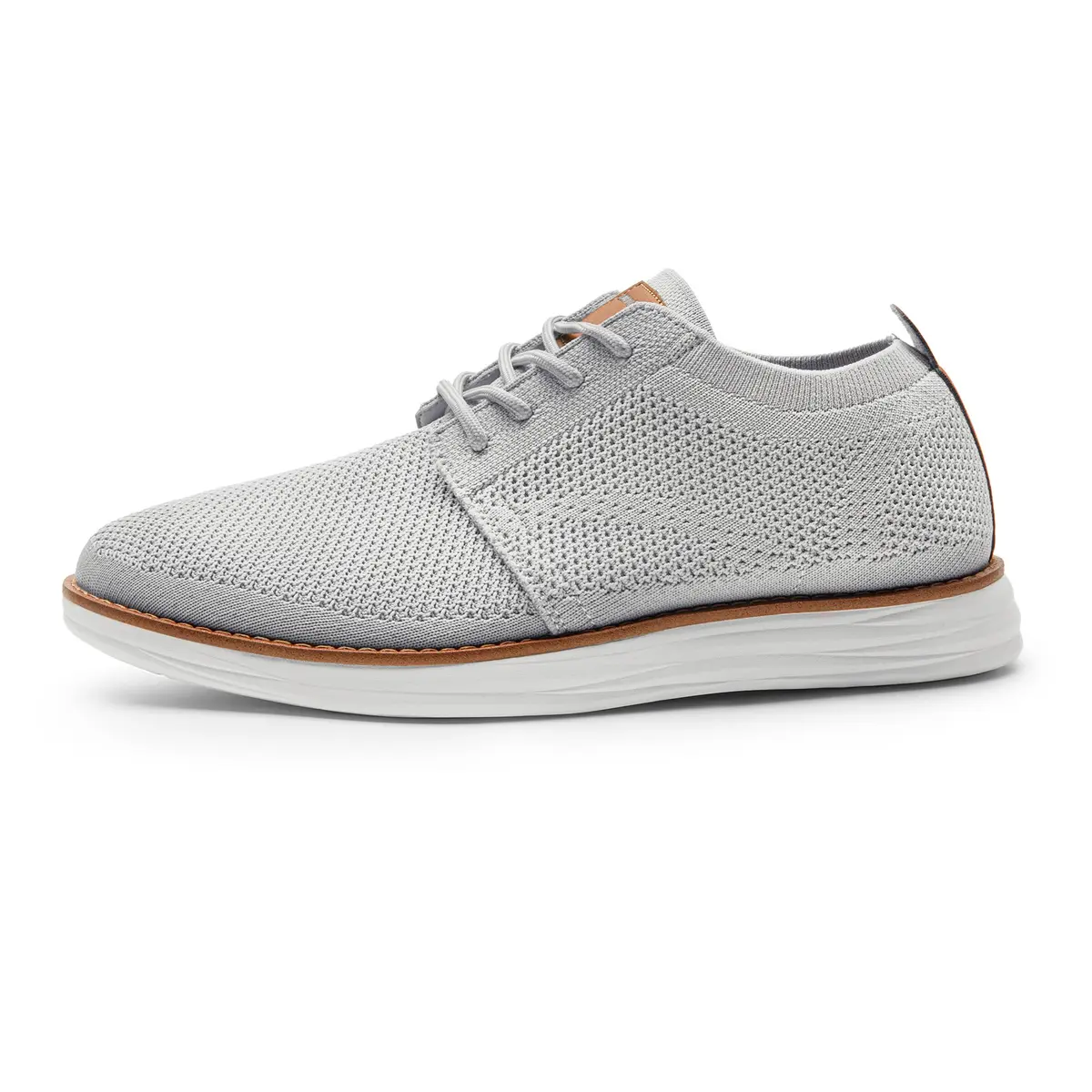 Bruno Marc Men's KnitFlex Breeze Casual Dress Sneakers Grey Size 8 (21cm x 12cm x 31cm) | Breathable Lightweight Mesh Lace-Up Derby Walking Shoes for Work & Weekend - view 9