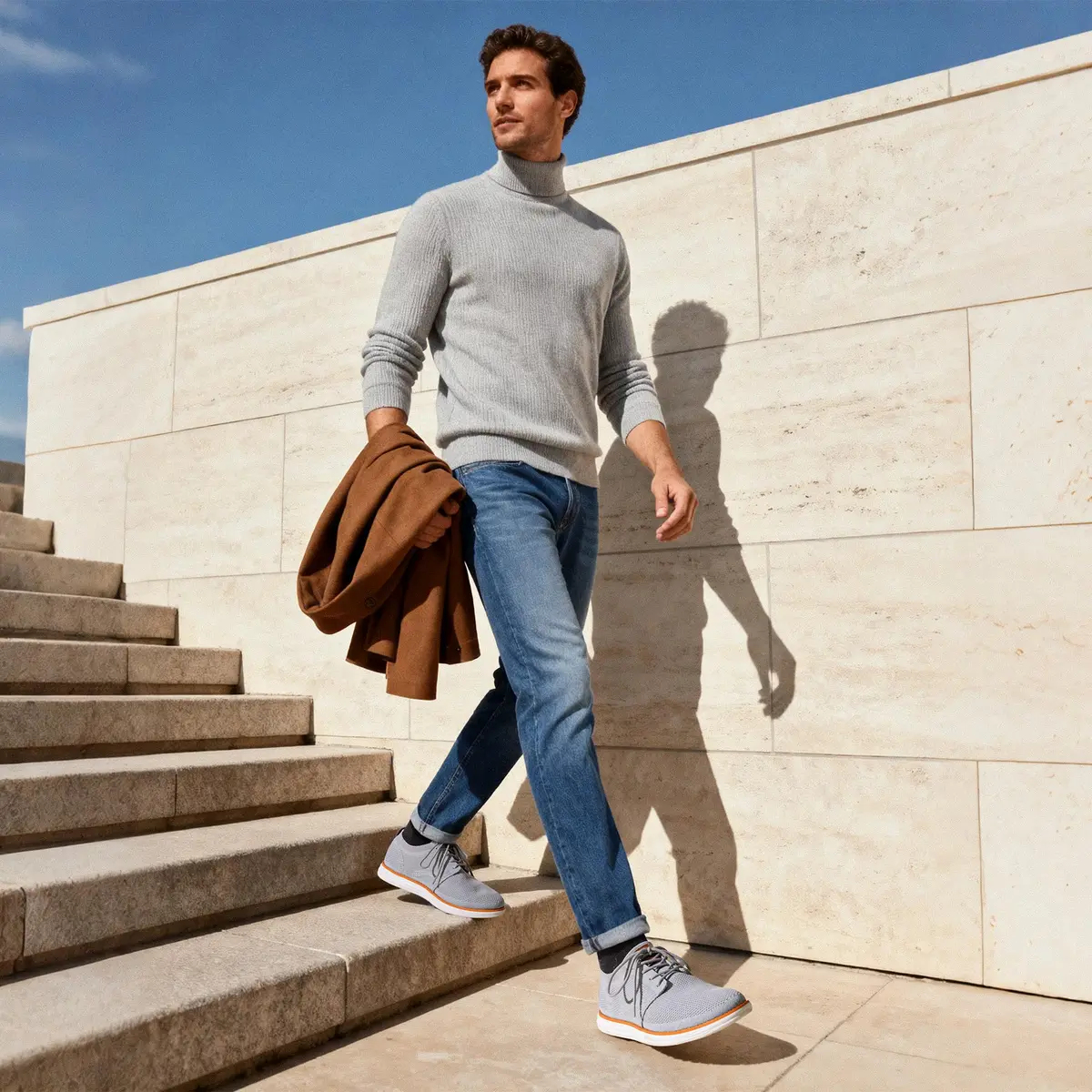 Bruno Marc Men's KnitFlex Breeze Casual Dress Sneakers Grey Size 8 (21cm x 12cm x 31cm) | Breathable Lightweight Mesh Lace-Up Derby Walking Shoes for Work & Weekend - view 2