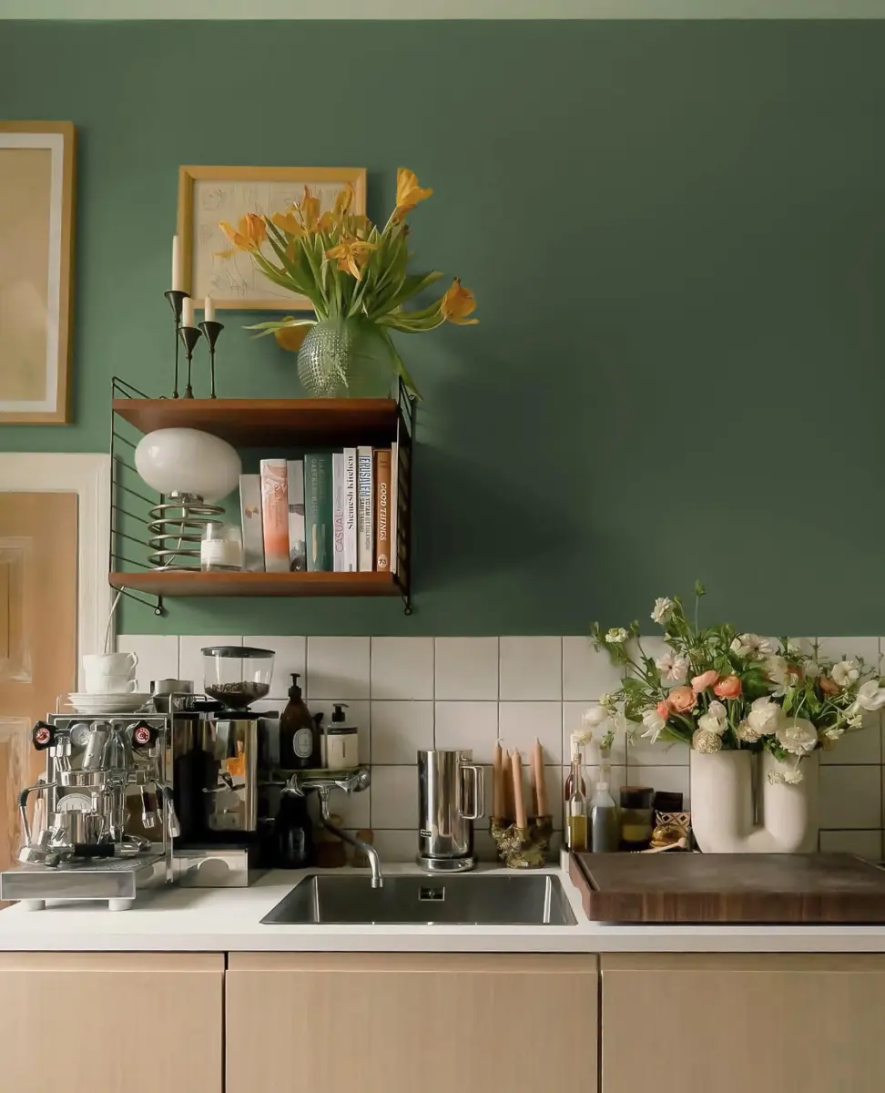 Dimoon Dark Green Textured Peel and Stick Wallpaper 45cm (17.7") x 300cm (118") | Renter Friendly Vinyl Roll - view 5