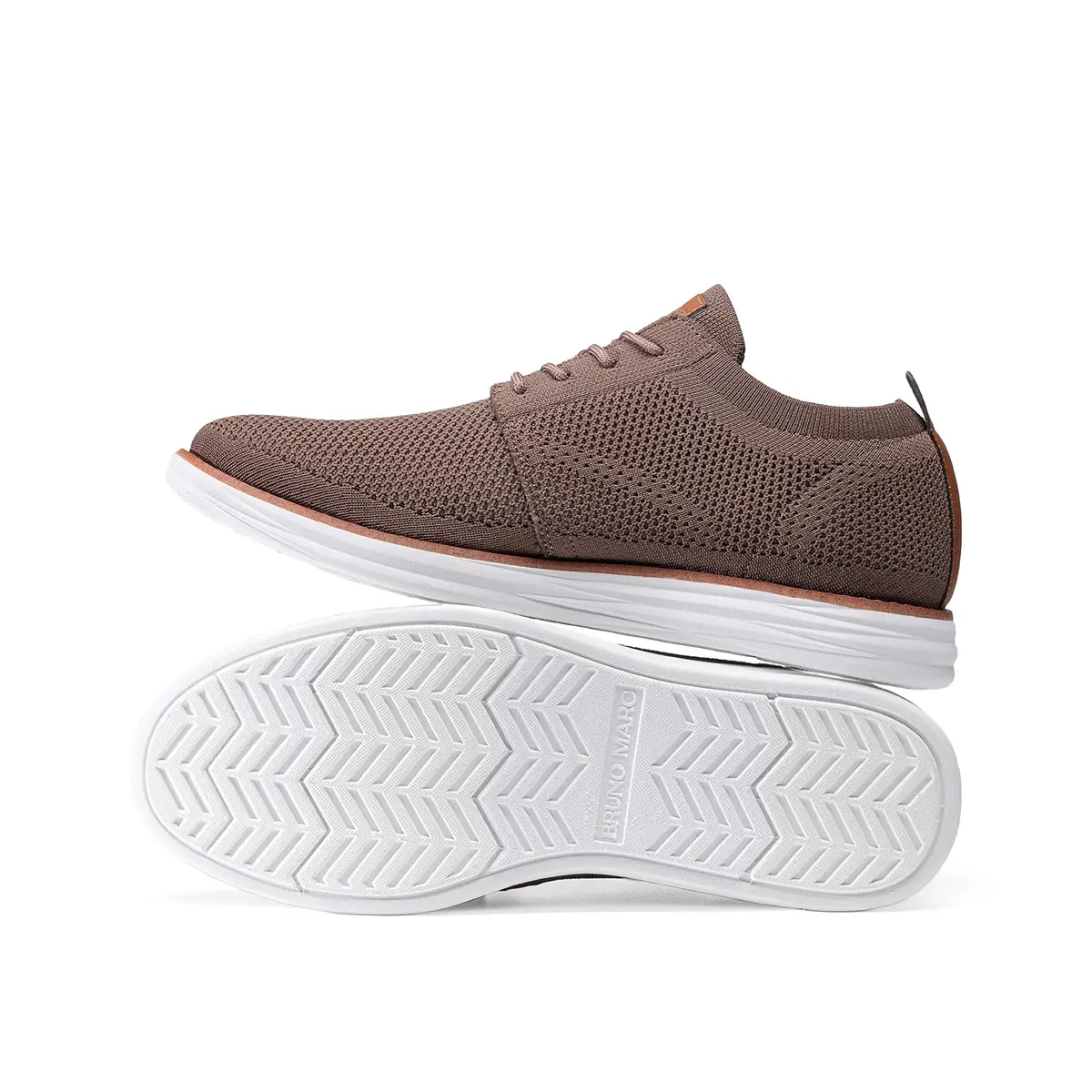 Bruno Marc Men's KnitFlex Breeze Casual Dress Sneakers Light/Brown 6.5 | Breathable Comfort for Men - view 7