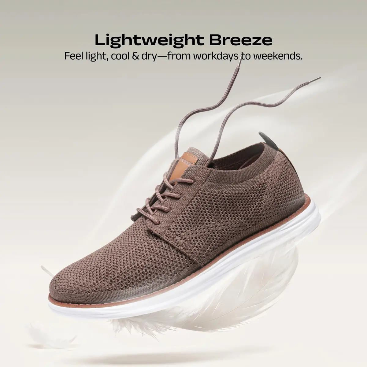 Bruno Marc Men's KnitFlex Breeze Casual Dress Sneakers Light/Brown 6.5 | Breathable Comfort for Men - view 9