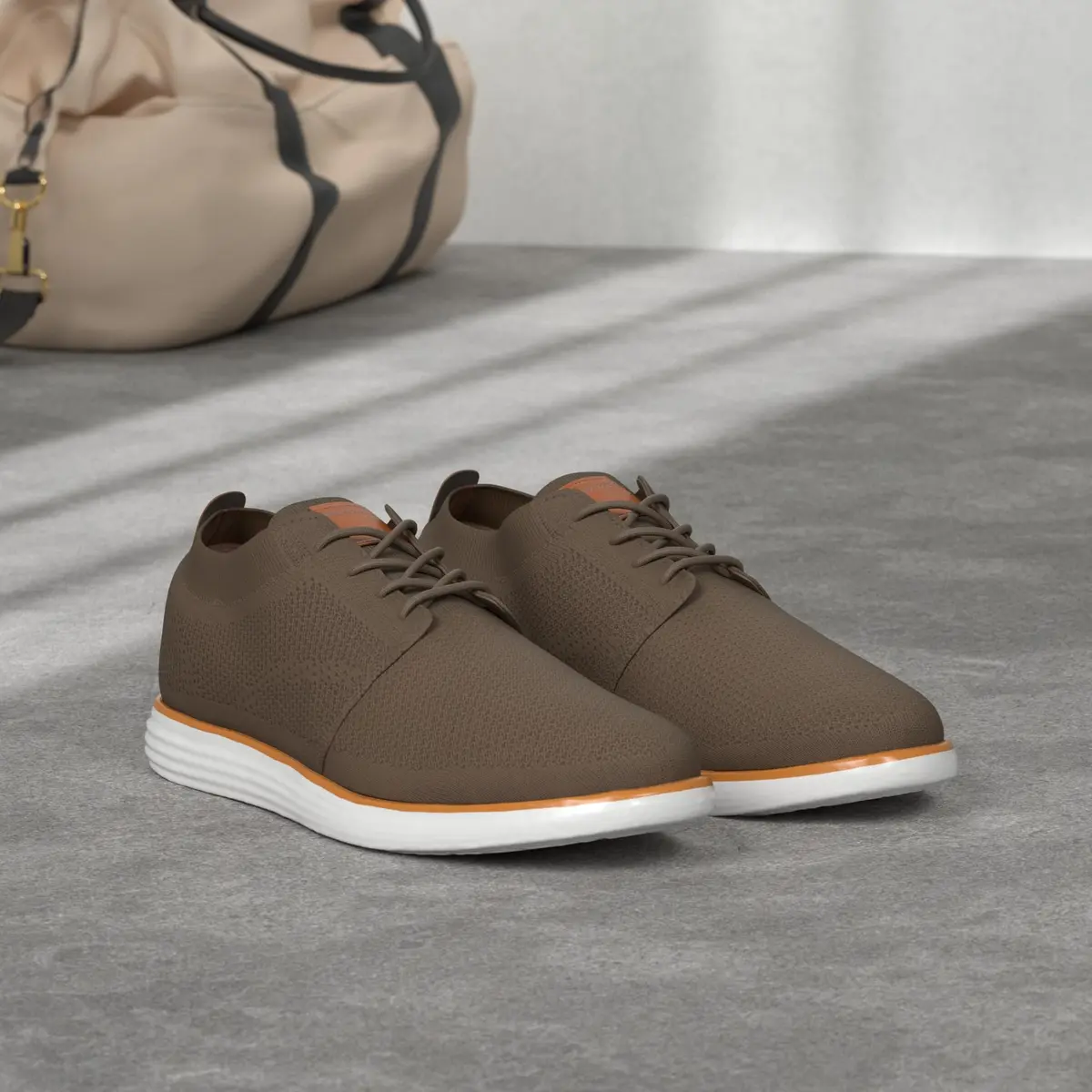 Bruno Marc Men's KnitFlex Breeze Casual Dress Sneakers Light/Brown 6.5 | Breathable Comfort for Men - view 5