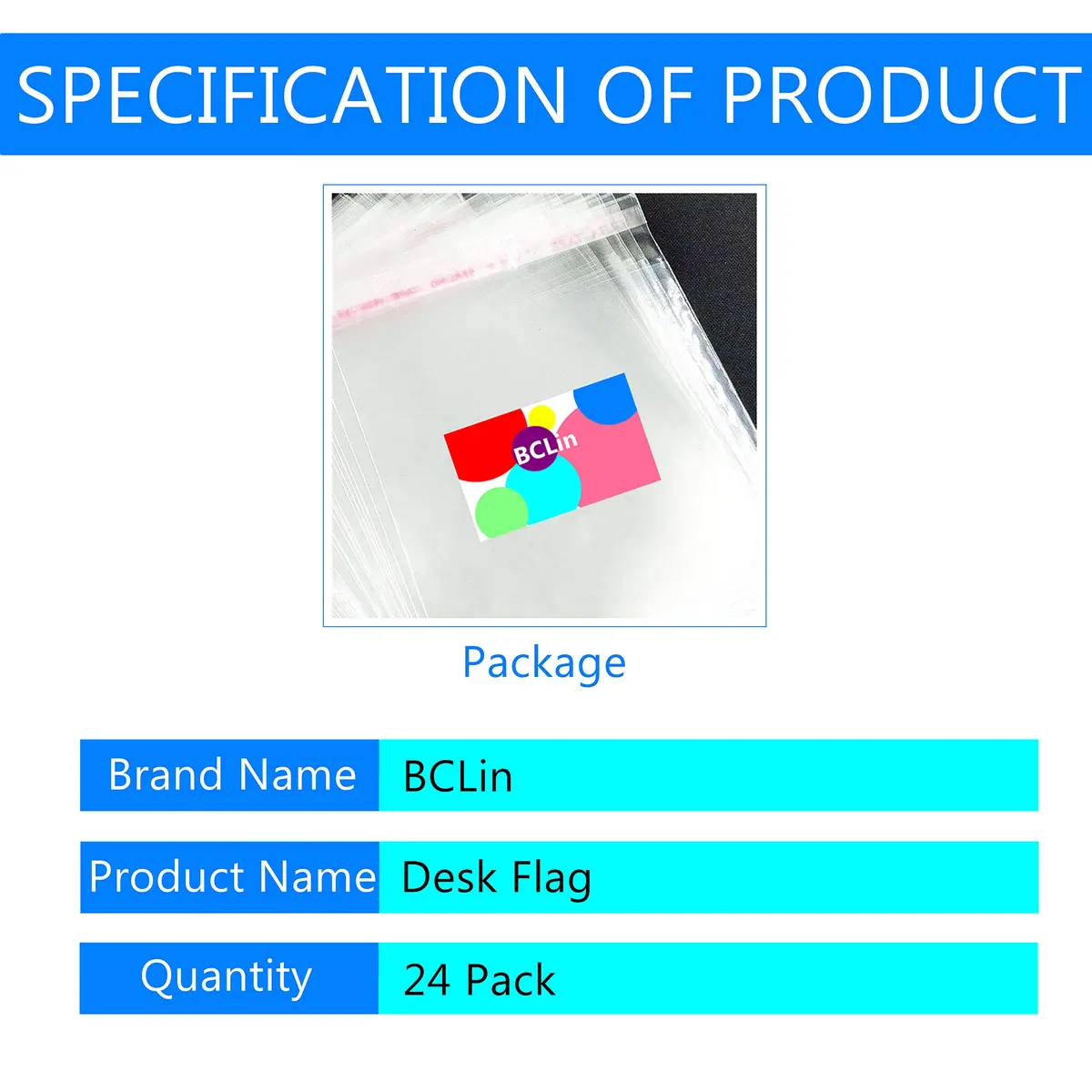 BCLin International Country Desk Flags Set with Stands, 24 Flags 8.2 x 5.5 inches | Tabletop Decor for Conferences - view 3