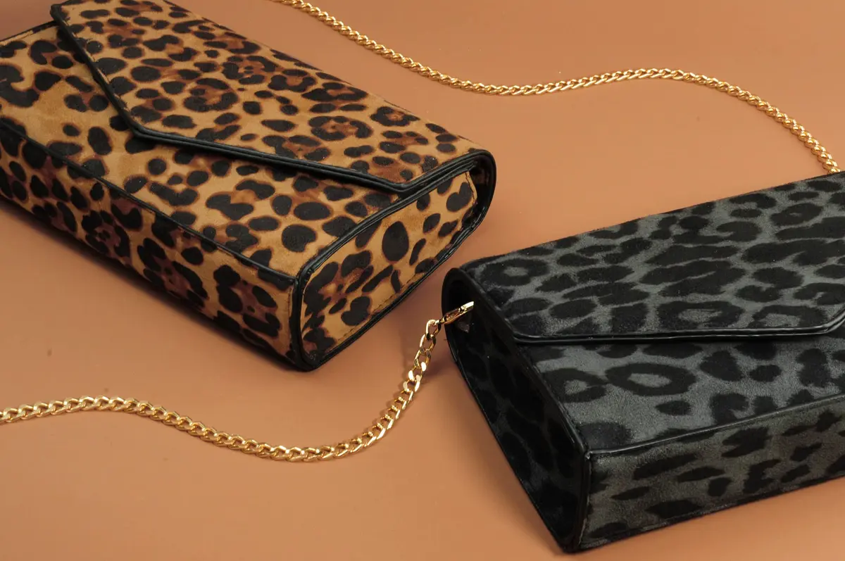 HOXIS Leopard Print Envelope Evening Clutch Women Chain Shoulder Bag (Brown Leopard Print) | Detachable Chain Strap - view 6