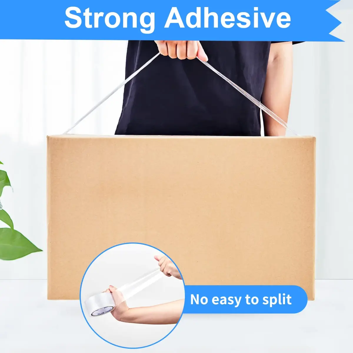 JARLINK Clear Packing Tape 2.8mil, 50mm x 55m (2" x 60 yd) | Heavy Duty BOPP Acrylic Adhesive Tape for Shipping & Sealing - view 3